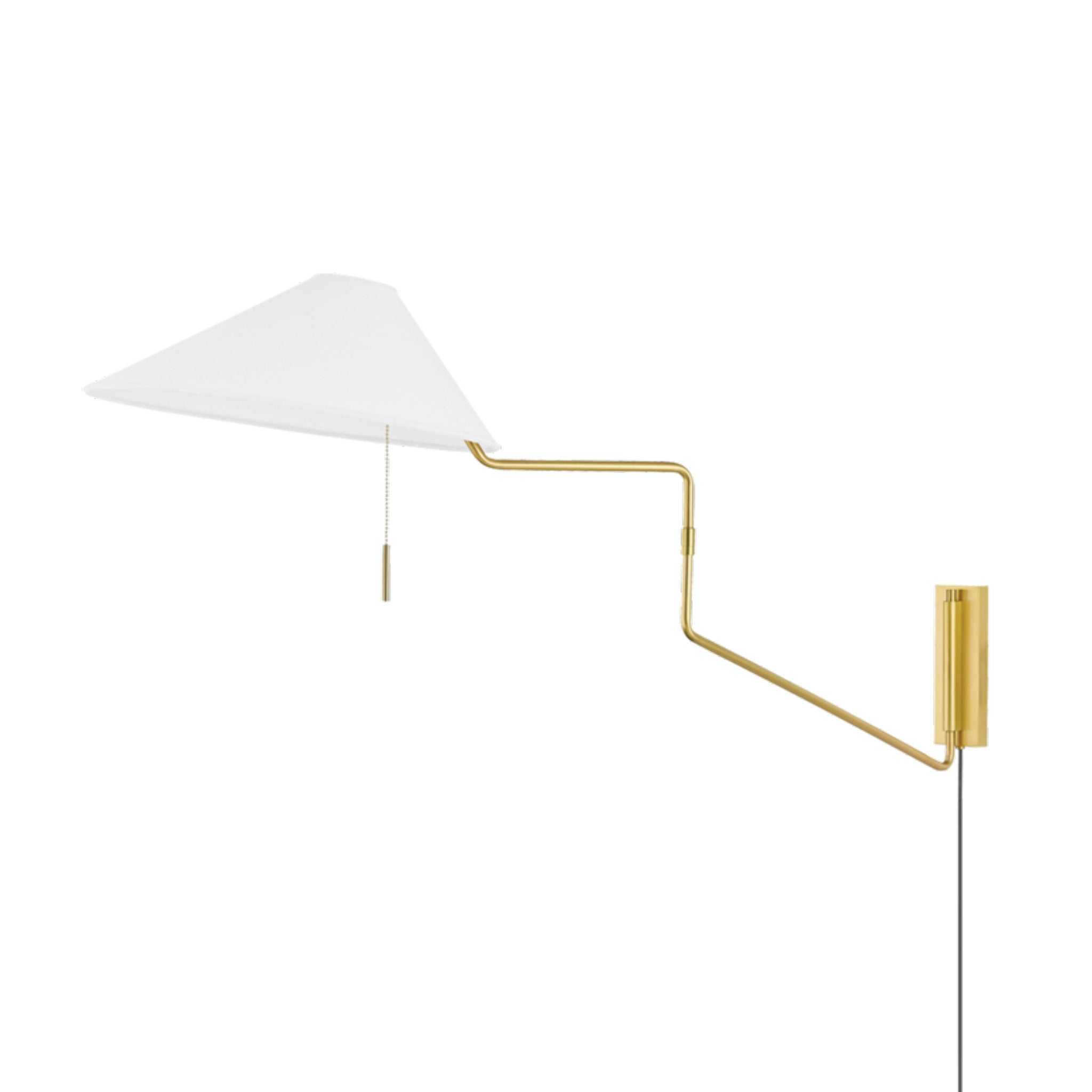 Aisa 1-Light Plug-in Sconce in Aged Brass 27.75L x 11.75W x 22H