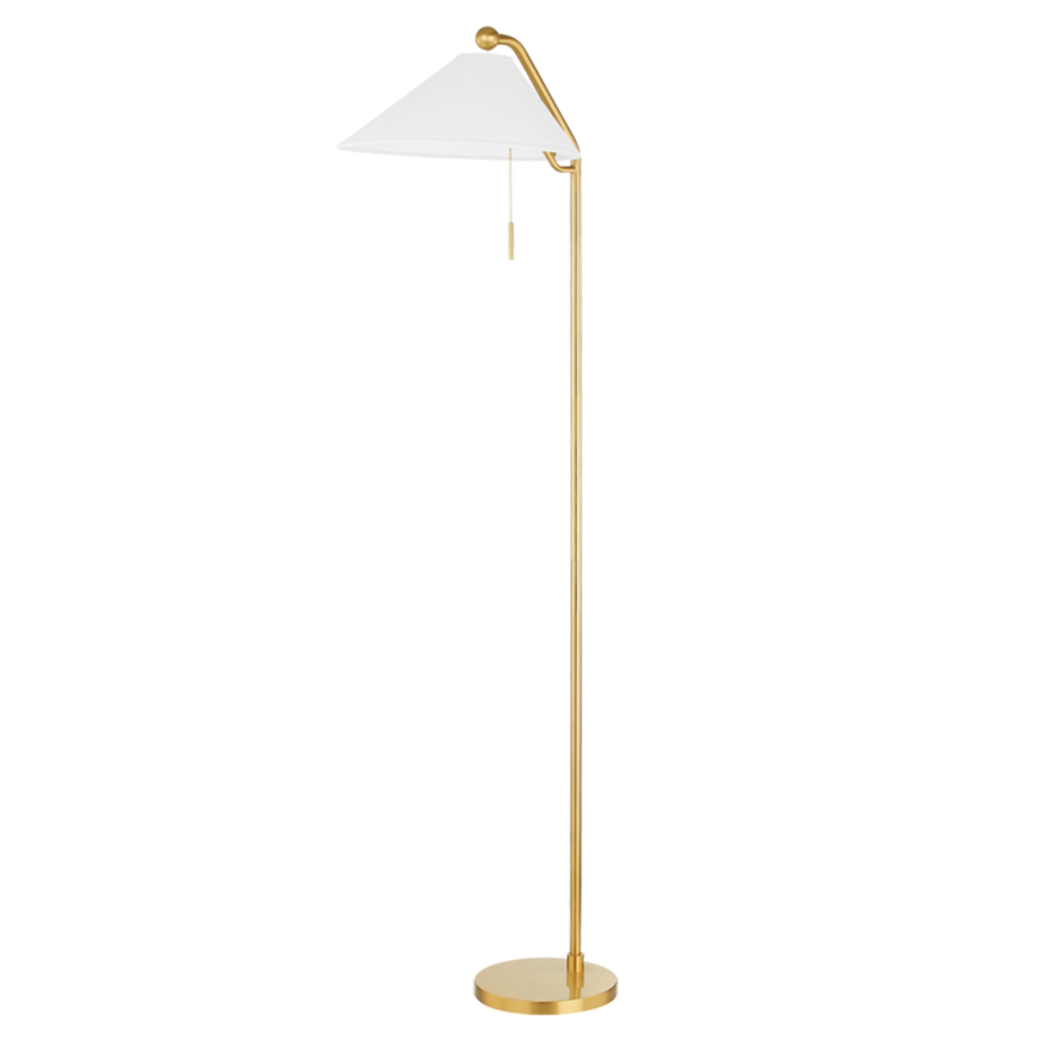 Aisa 1-Light Floor Lamp in Aged Brass 29.5L x 11.75W x 65H
