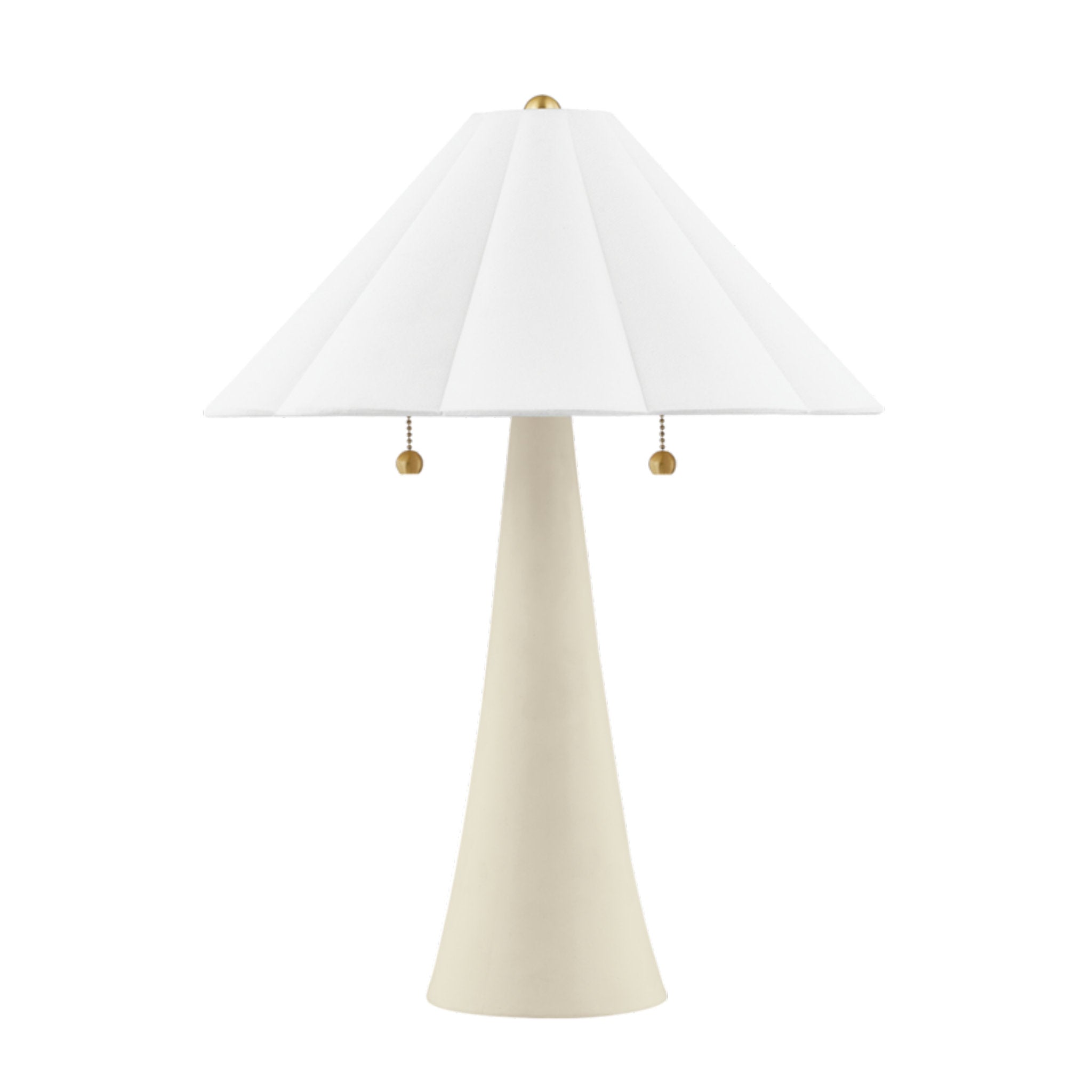Alana 2-Light Table Lamp in Aged Brass/Ceramic Antique Ivory 42.25L x 17W x 23H