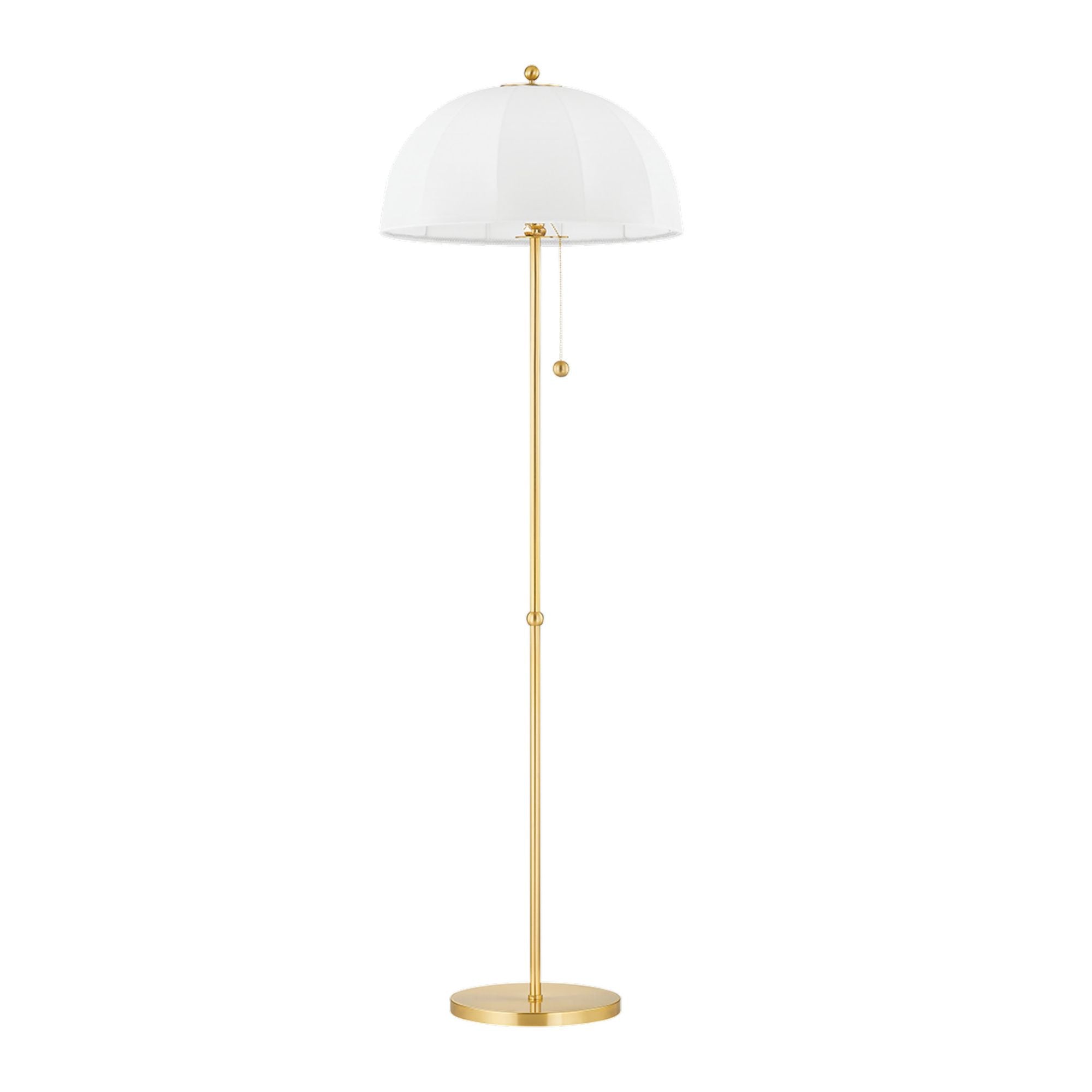 MESHELLE 1-Light Floor Lamp in Aged Brass by Home Ec. 4.75L x 20.25W x 64.25H
