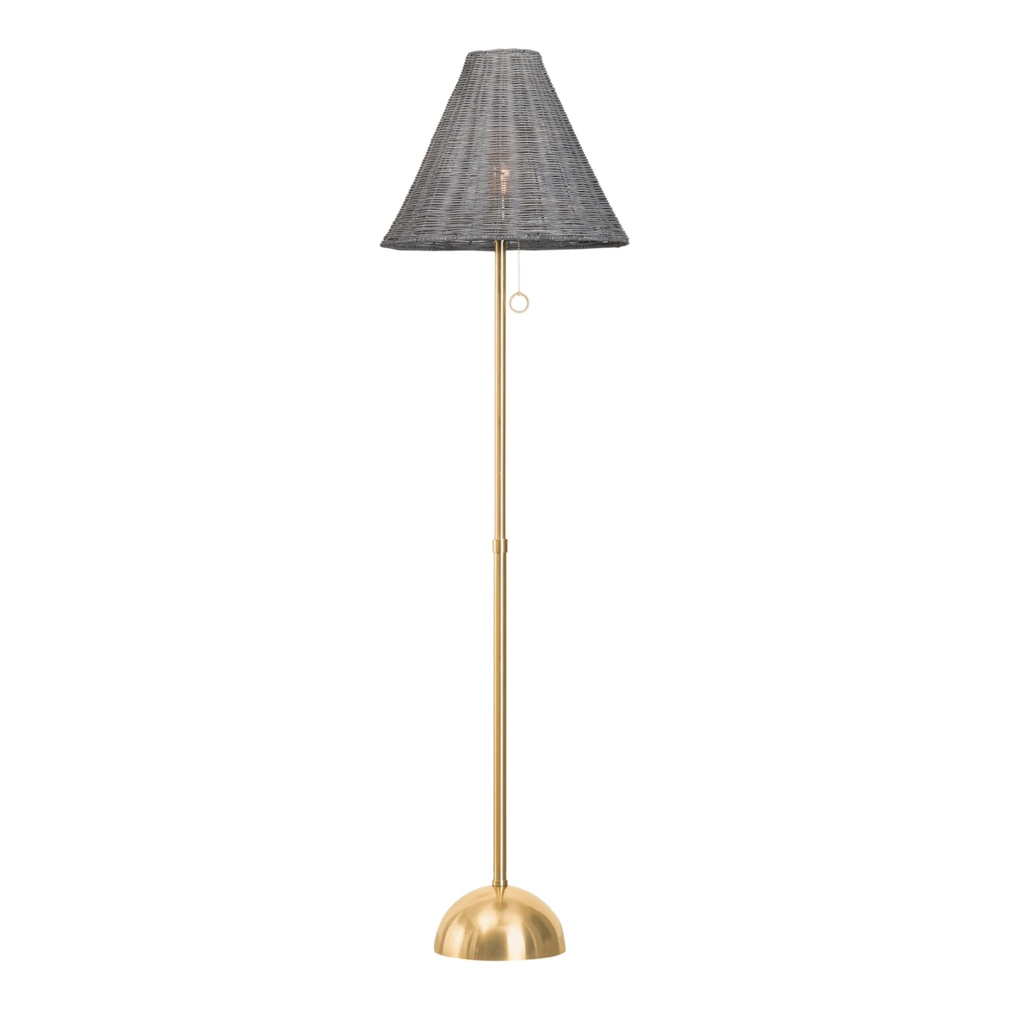 DESTINY 1-Light Floor Lamp in Aged Brass by The Lifestyled Co 45.25L x 18W x 66.5H