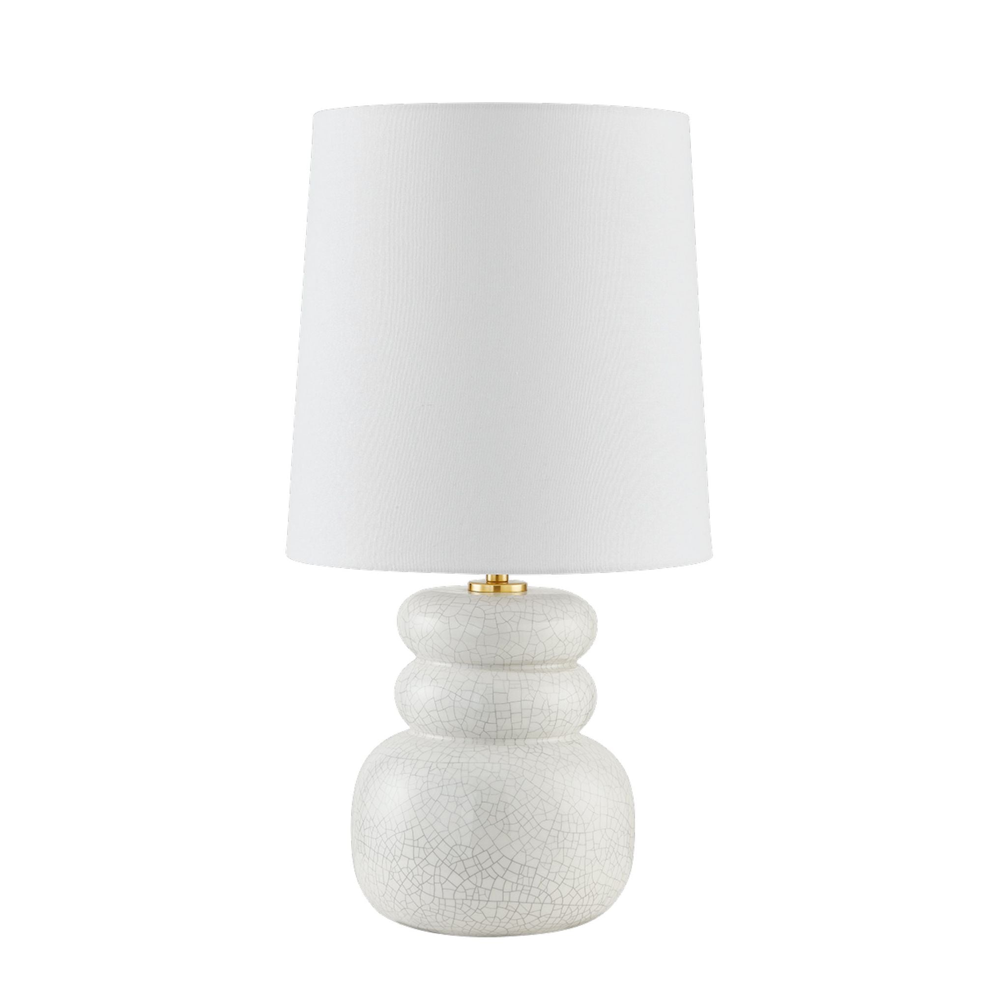 Corinne 1-Light Table Lamp in Aged Brass/Ceramic Peignoir Crackle by Zoe Feldman 11L x 12W x 22.75H