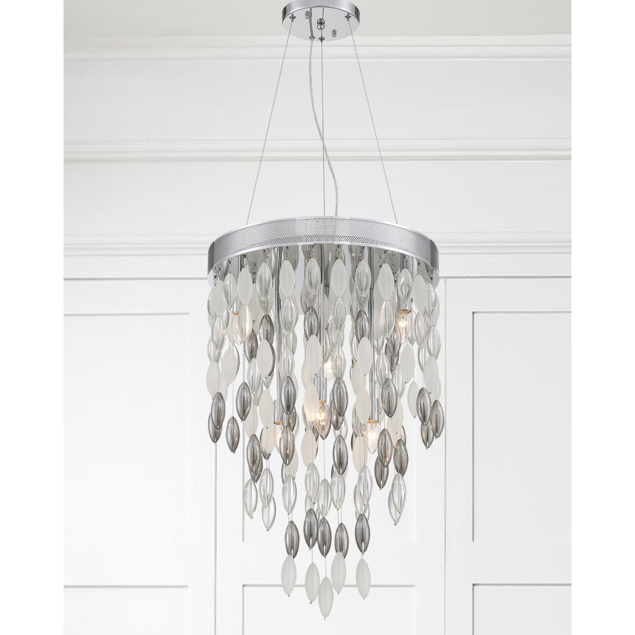 Hudson 18'' Polished Chrome Chandelier Silver 18"W x 29"H x 18"D