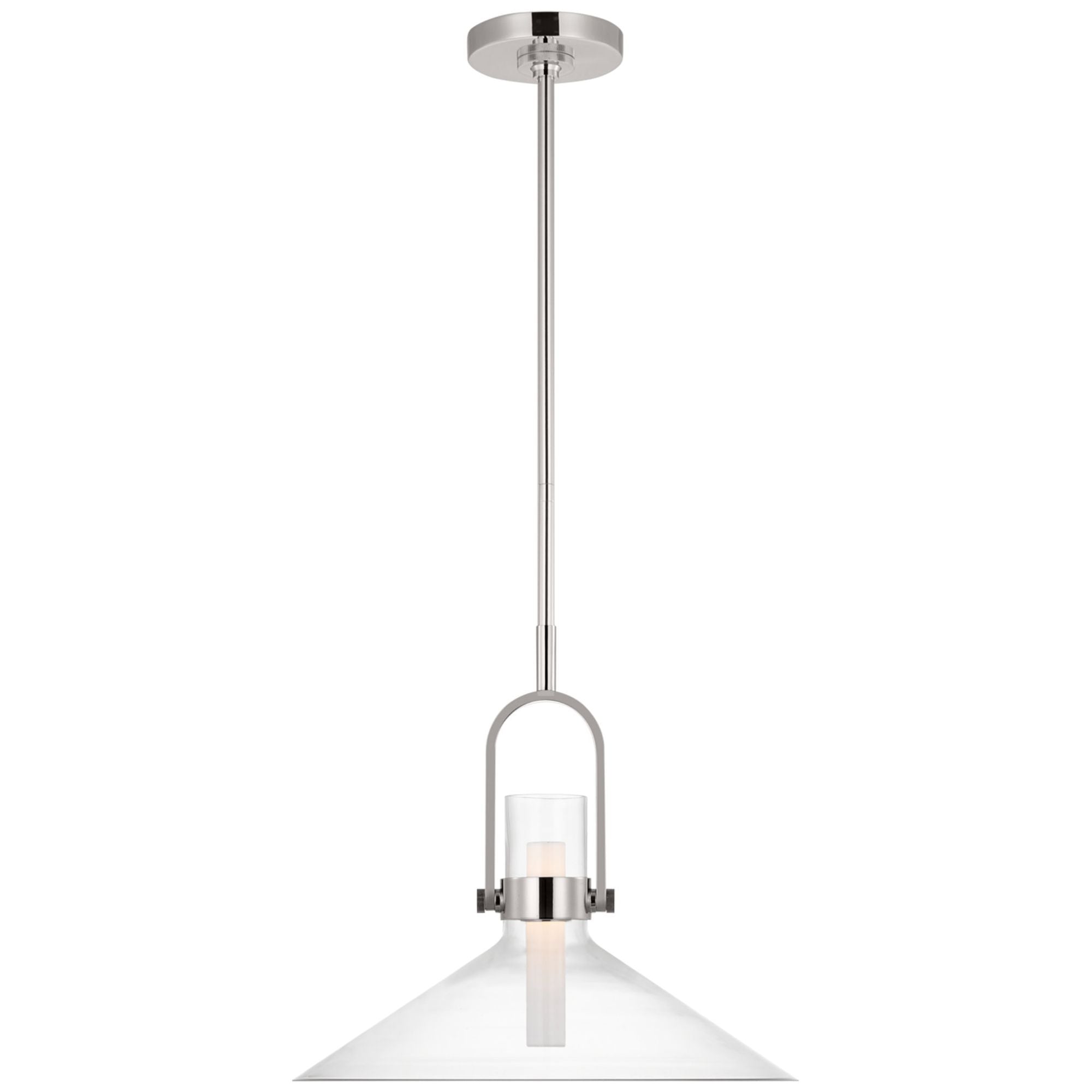 Ian K. Fowler Larkin 18" Empire Pendant in Polished Nickel with Clear Glass Ceiling Light W18.5"