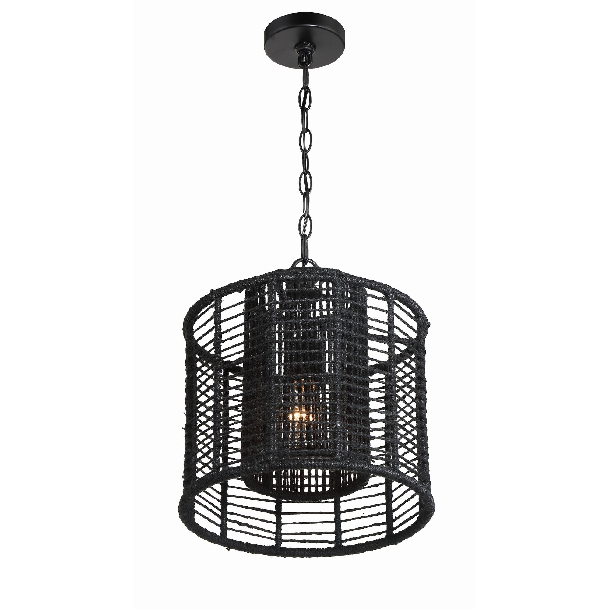 Jayna 1 Light Matte Black Mini Pendant 12.5"W x 13.5"H x 12.5"D