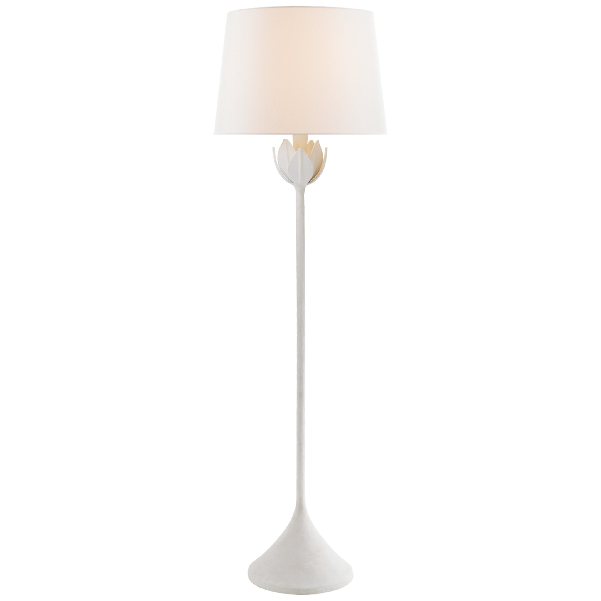 Julie Neill Alberto Large Floor Lamp in Plaster White with Linen Shade W18" x H60"