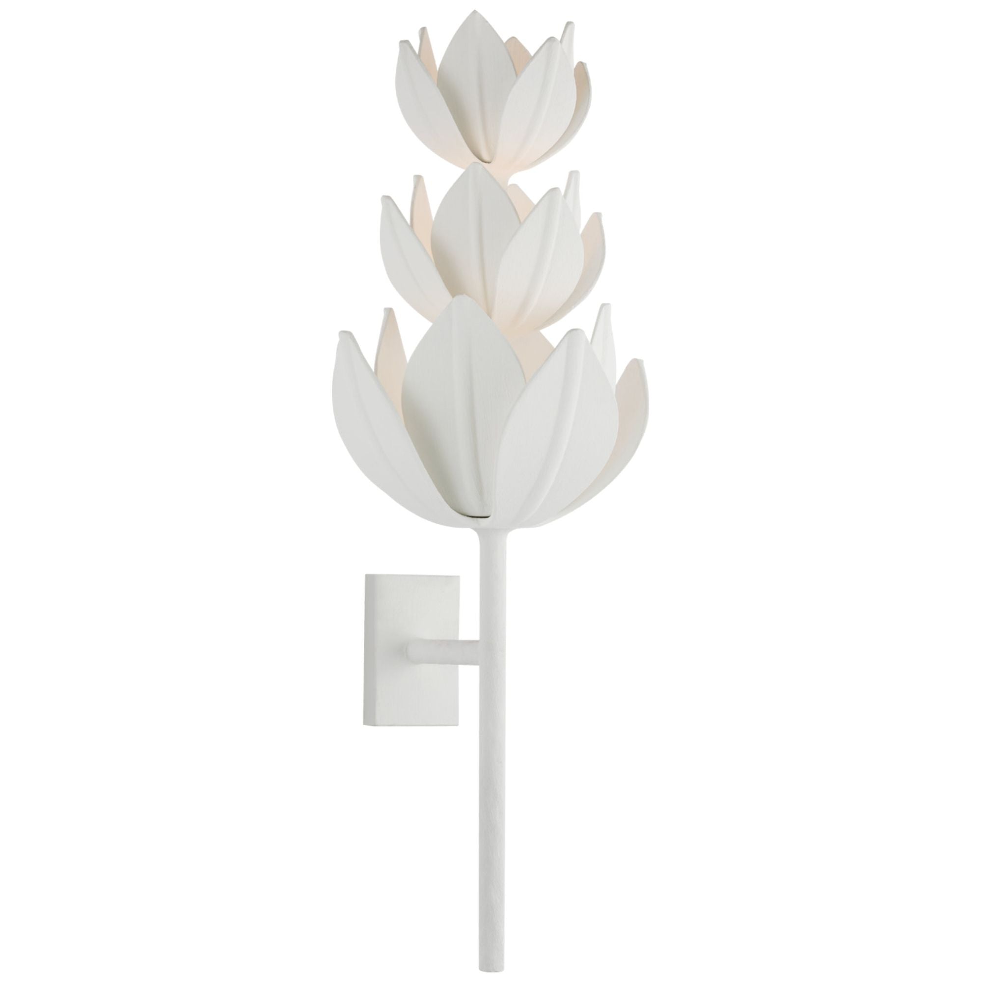 Julie Neill Alberto Extra Large Three Tier Sconce in Plaster White Wall Light W10.5" x H28.5"