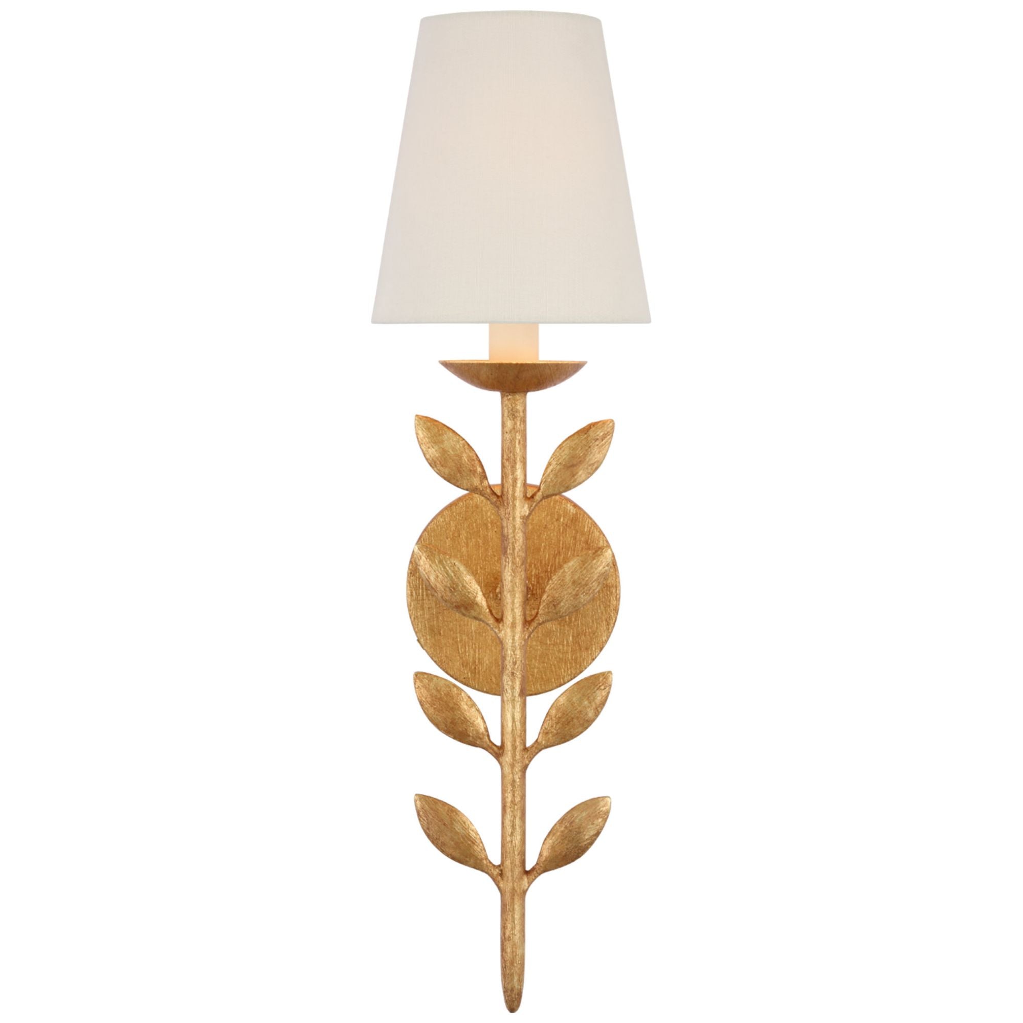 Julie Neill Avery 20" Sconce Antique Gold Leaf with Linen Shade Wall Light W5.75" x H20"