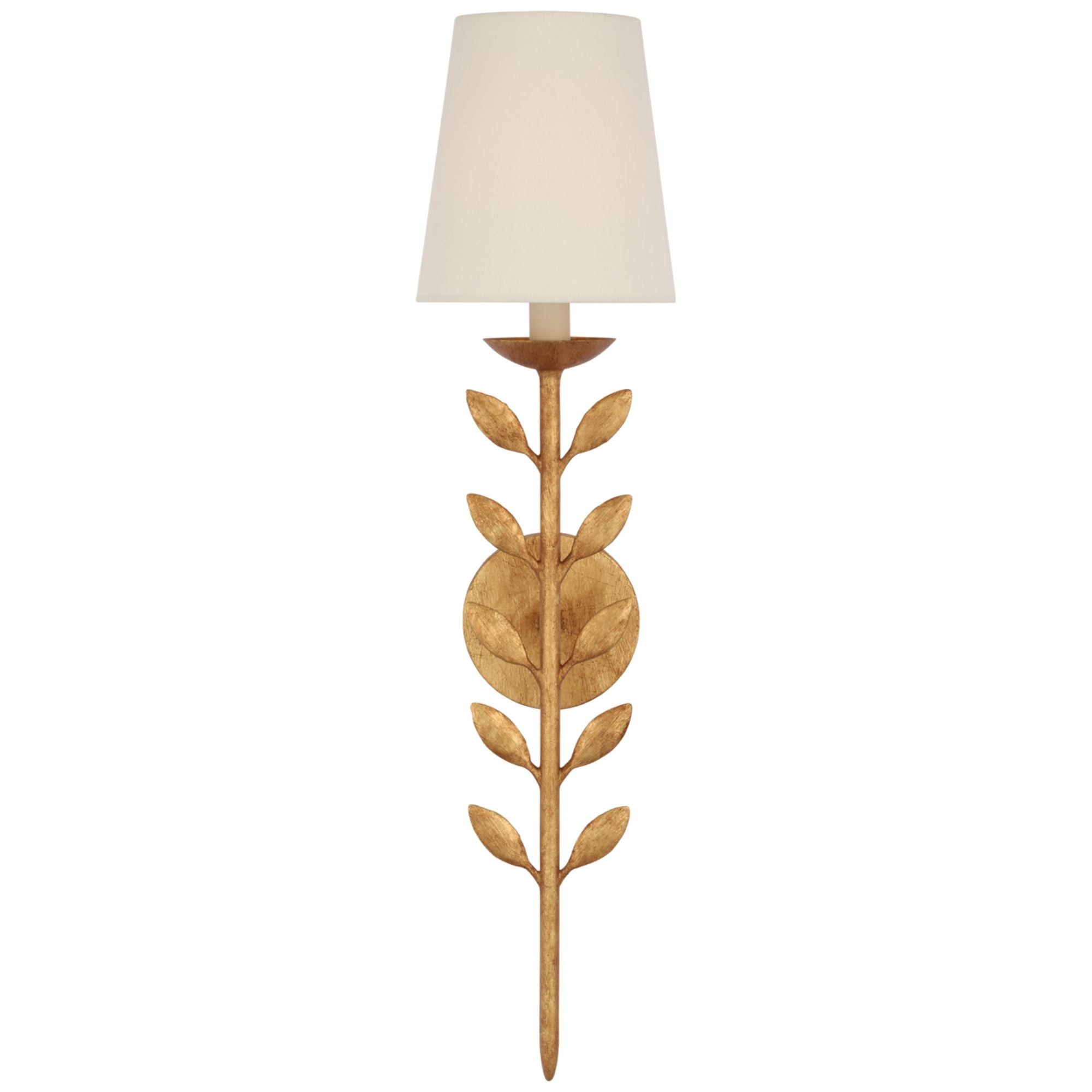 Julie Neill Avery 26" Sconce Antique Gold Leaf with Linen Shade Wall Light W6.25" x H26.25"