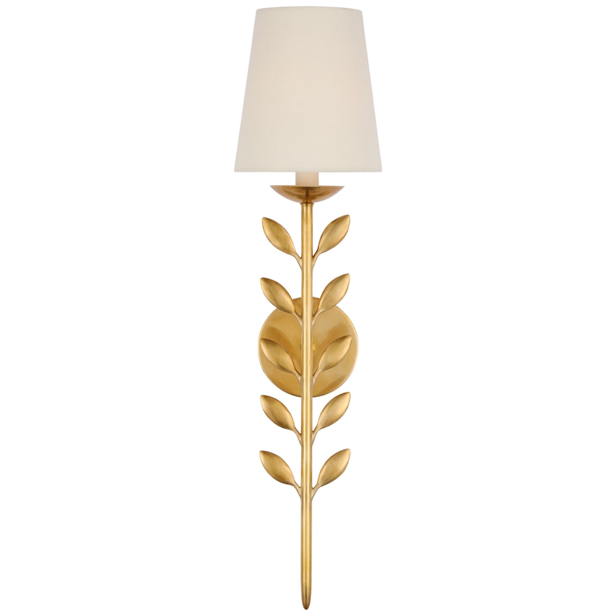 Julie Neill Avery 26" Sconce Hand-Rubbed Antique Brass with Linen Shade Wall Light W6.25" x H26.25"