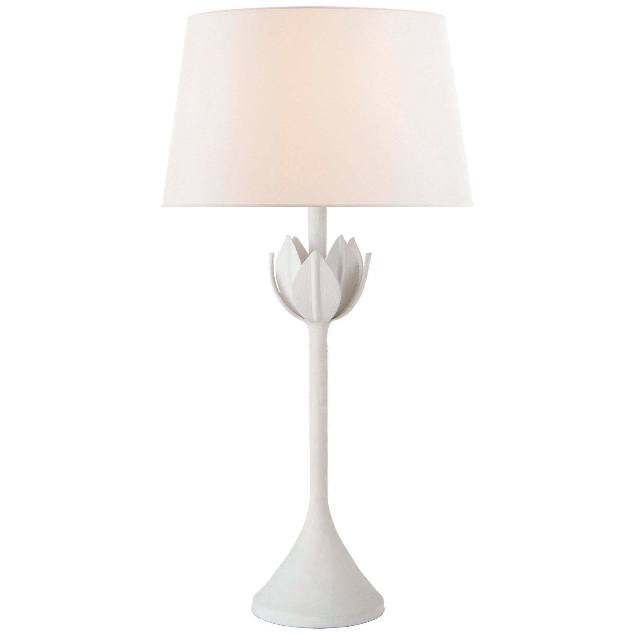 Julie Neill Alberto Large Table Lamp in Plaster White with Linen Shade W17" x H32.25"