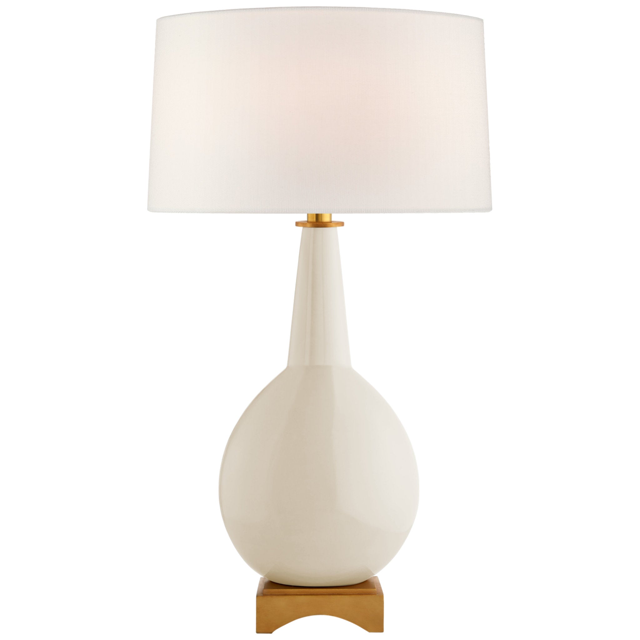 Julie Neill Antoine Large Table Lamp in Ivory with Linen Shade W16" x H30"