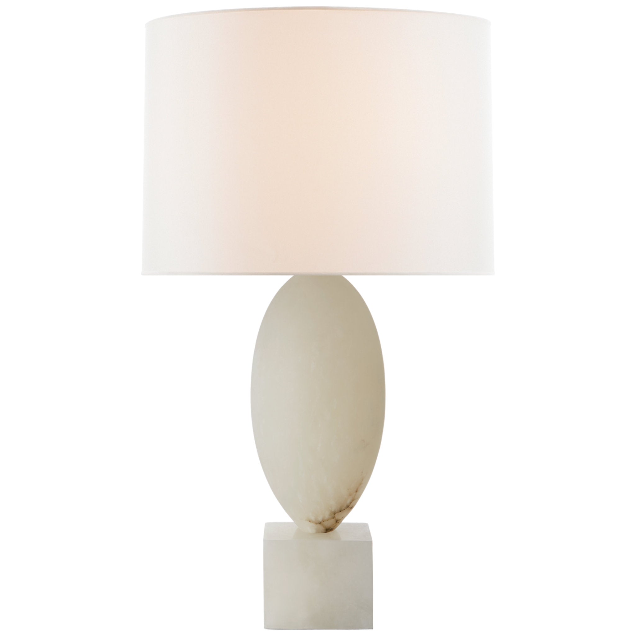 Julie Neill Versa Large Table Lamp in Alabaster with Linen Shade W18" x H29"