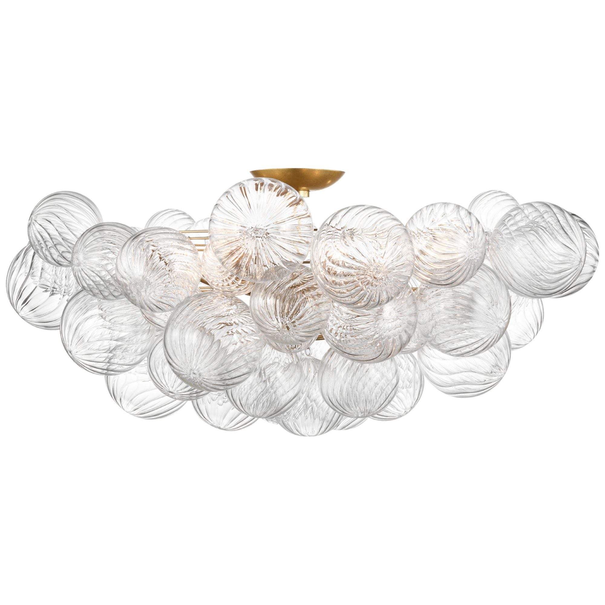 Julie Neill Talia 38" Flush Mount in Gild and Clear Swirled Glass Ceiling Light W37.5" x H15.75"