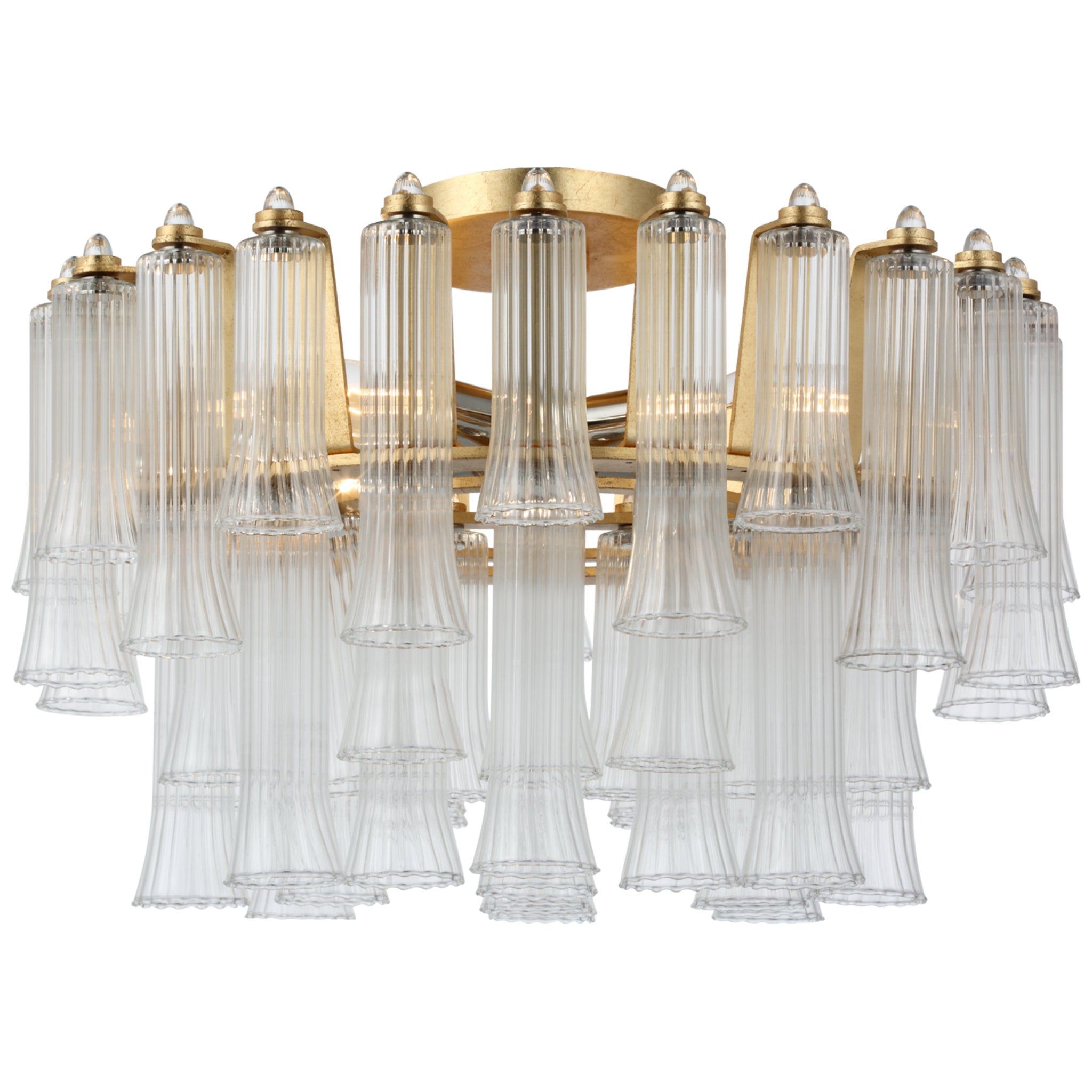 Julie Neill Lorelei 18" Semi-Flush Mount in Gild with Clear Glass Ceiling Light W18" x H12"