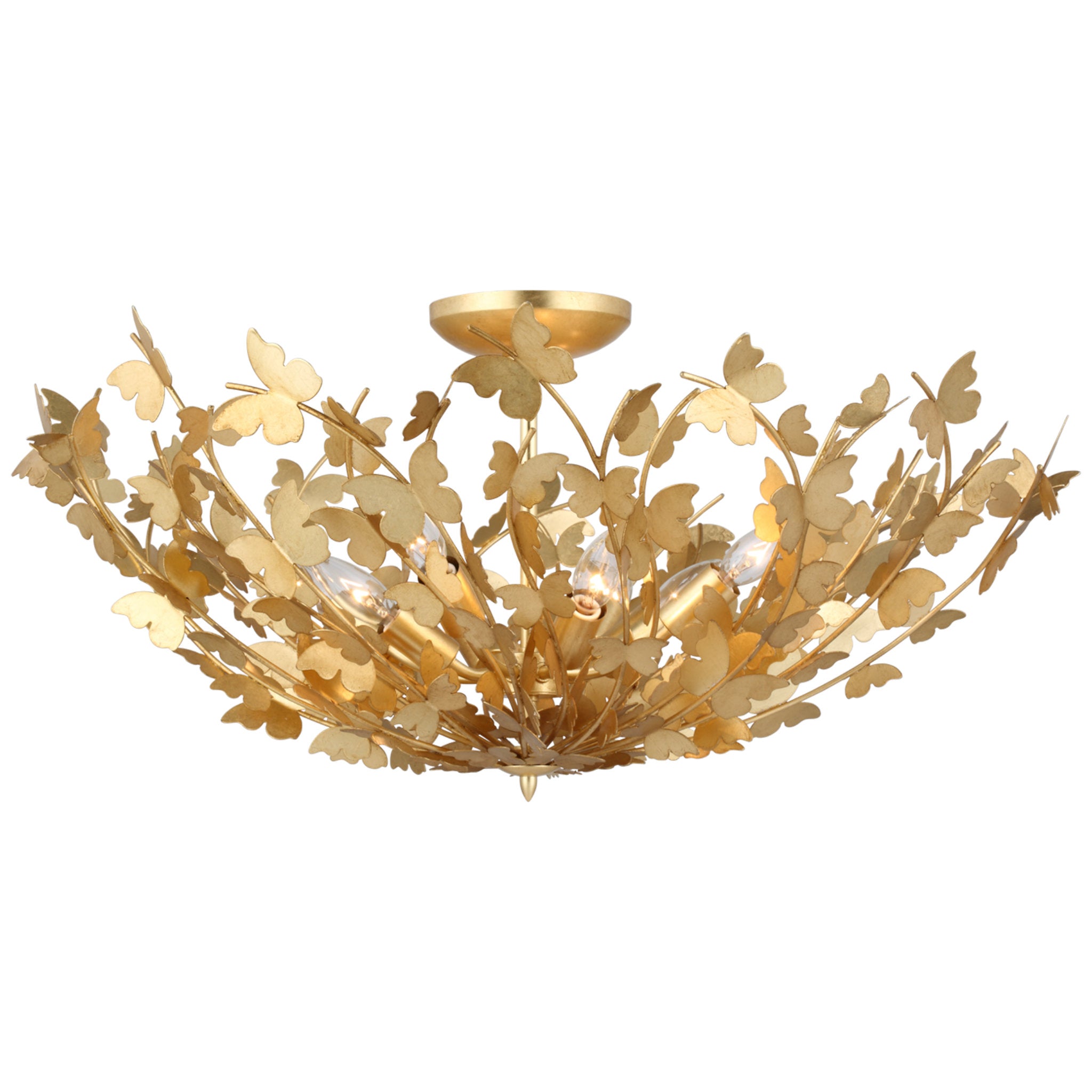 Julie Neill Farfalle Large Semi-Flush Mount in Gild Ceiling Light W30" x H14.25"