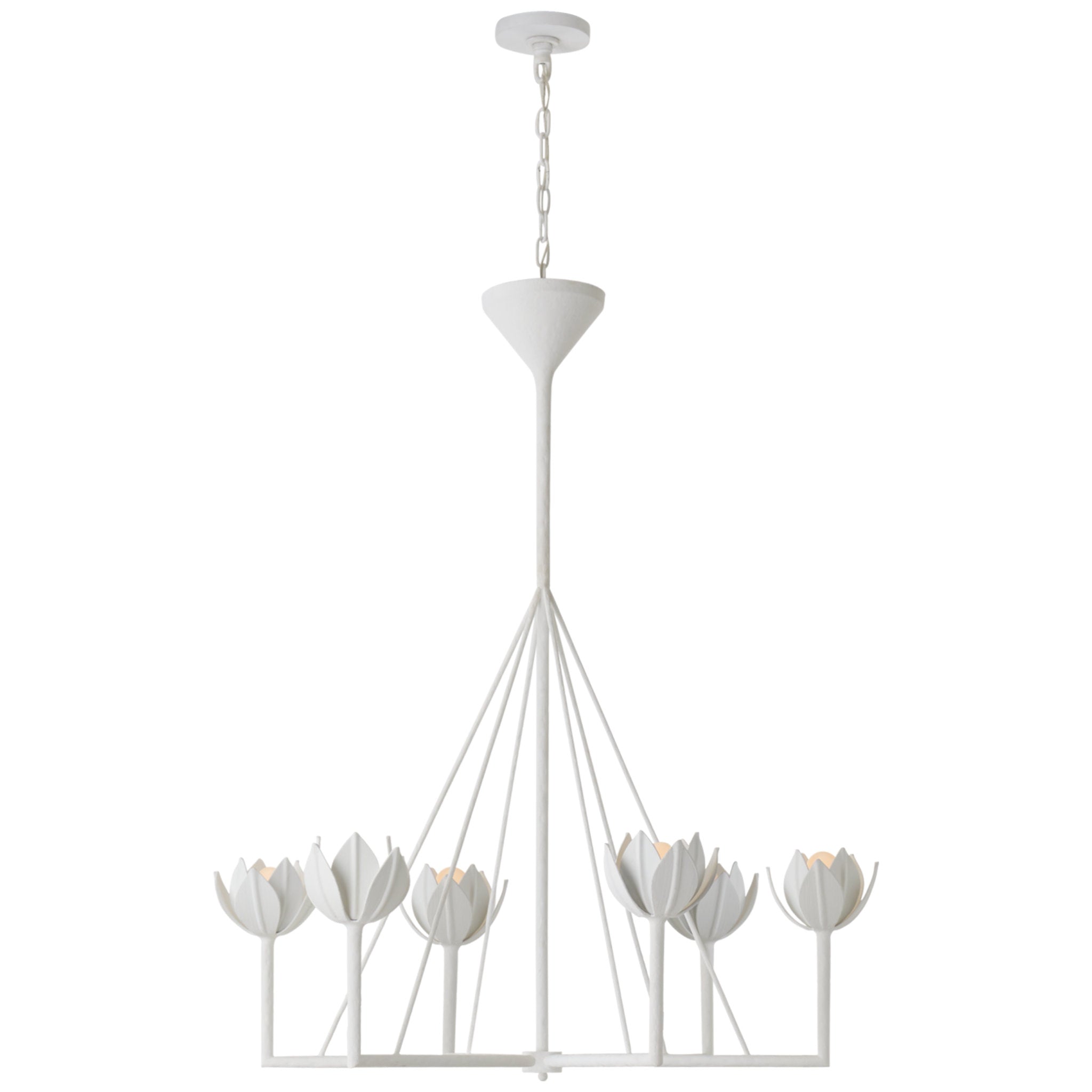 Julie Neill Alberto Large Single Tier Chandelier in Plaster White Ceiling Light W40" x H46.75"