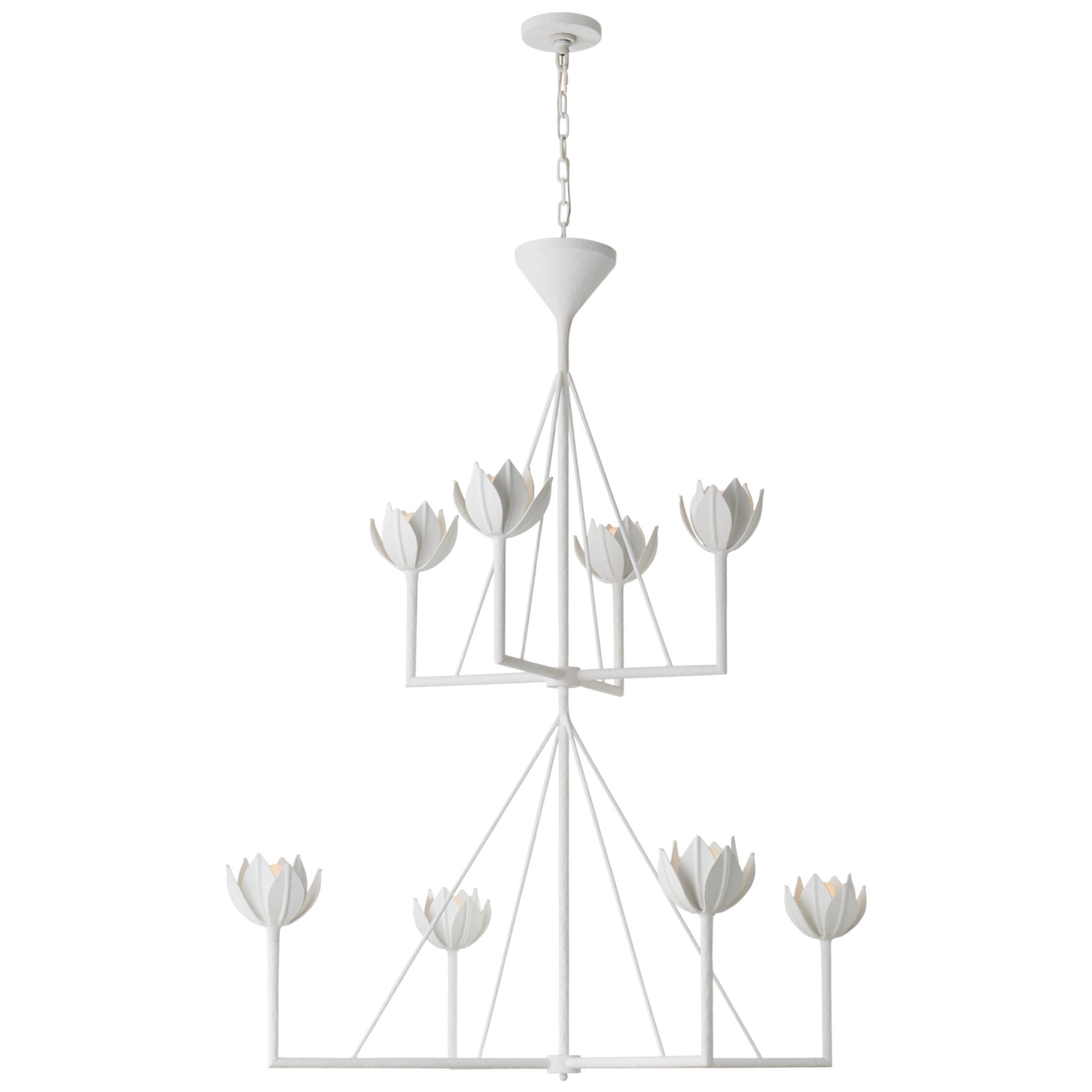 Julie Neill Alberto Large Two Tier Chandelier in Plaster White Ceiling Light W48" x H57.5"