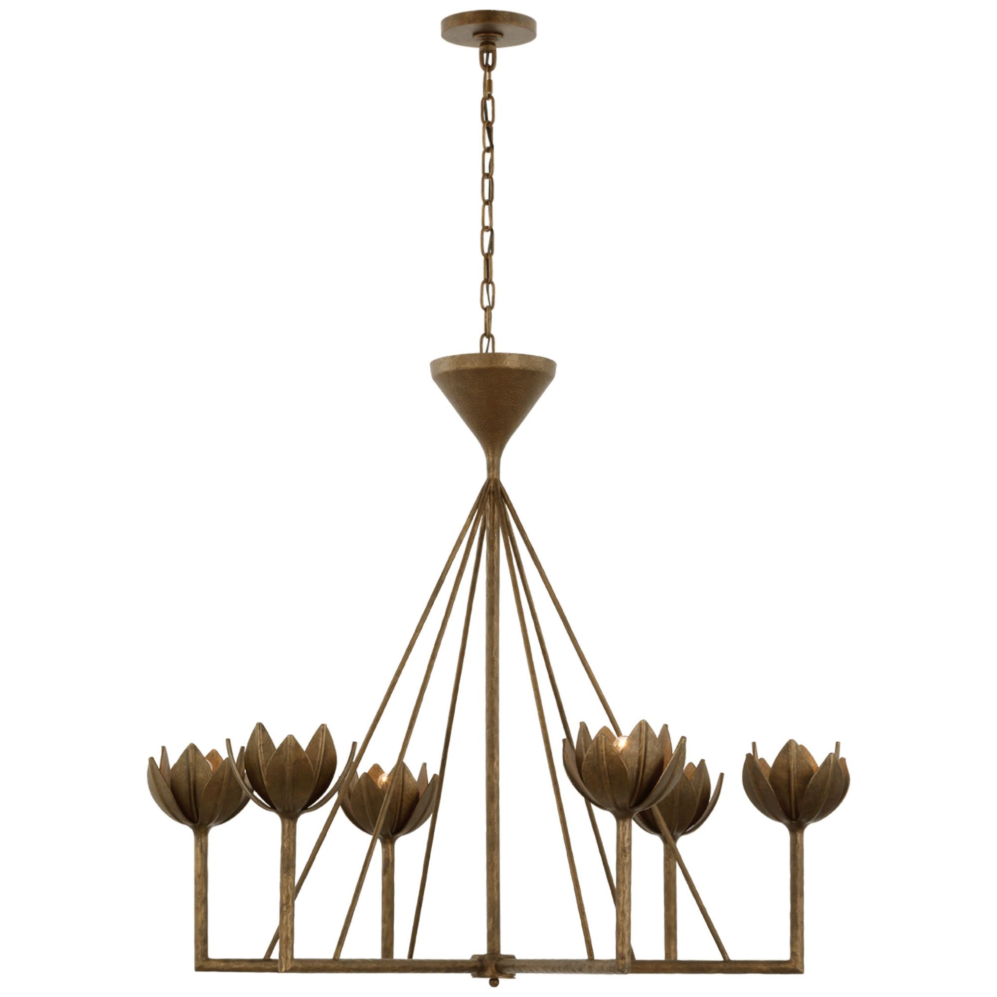 Julie Neill Alberto Large Low Ceiling Chandelier in Antique Bronze Leaf Ceiling Light W38.75" x H34.75"