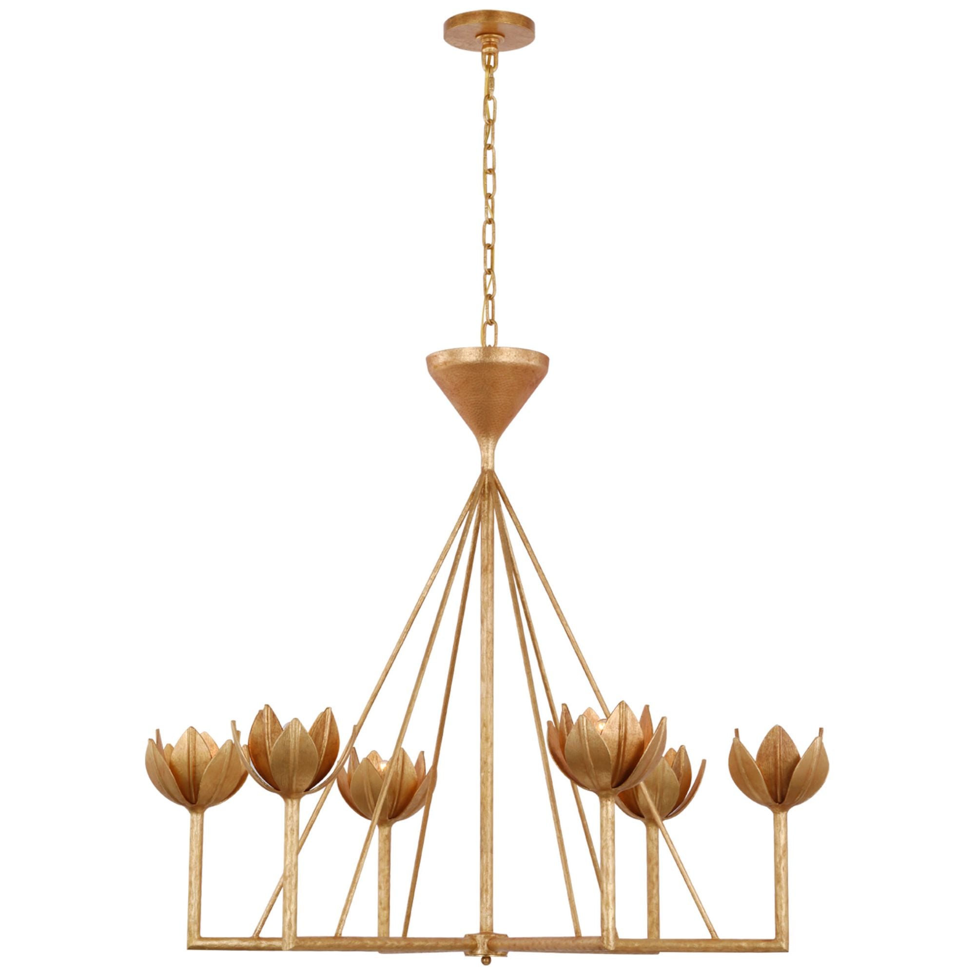 Julie Neill Alberto Large Low Ceiling Chandelier in Antique Gold