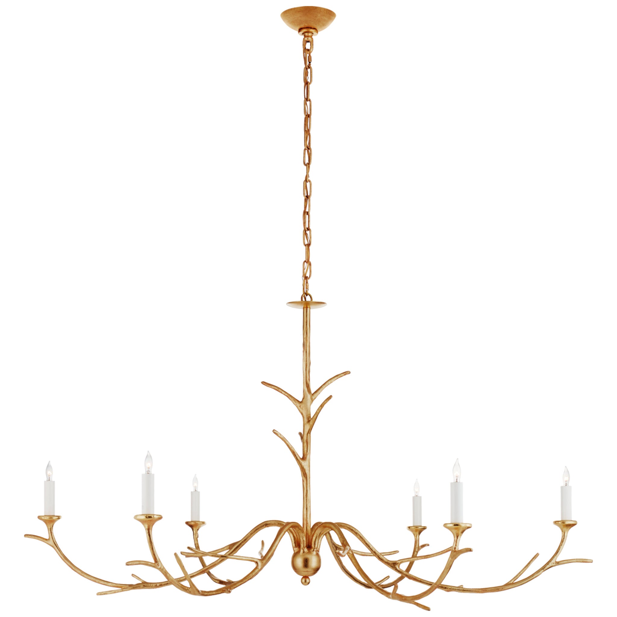 Julie Neill Iberia Large Chandelier in Antique Gold Leaf Ceiling Light W57" x H30"