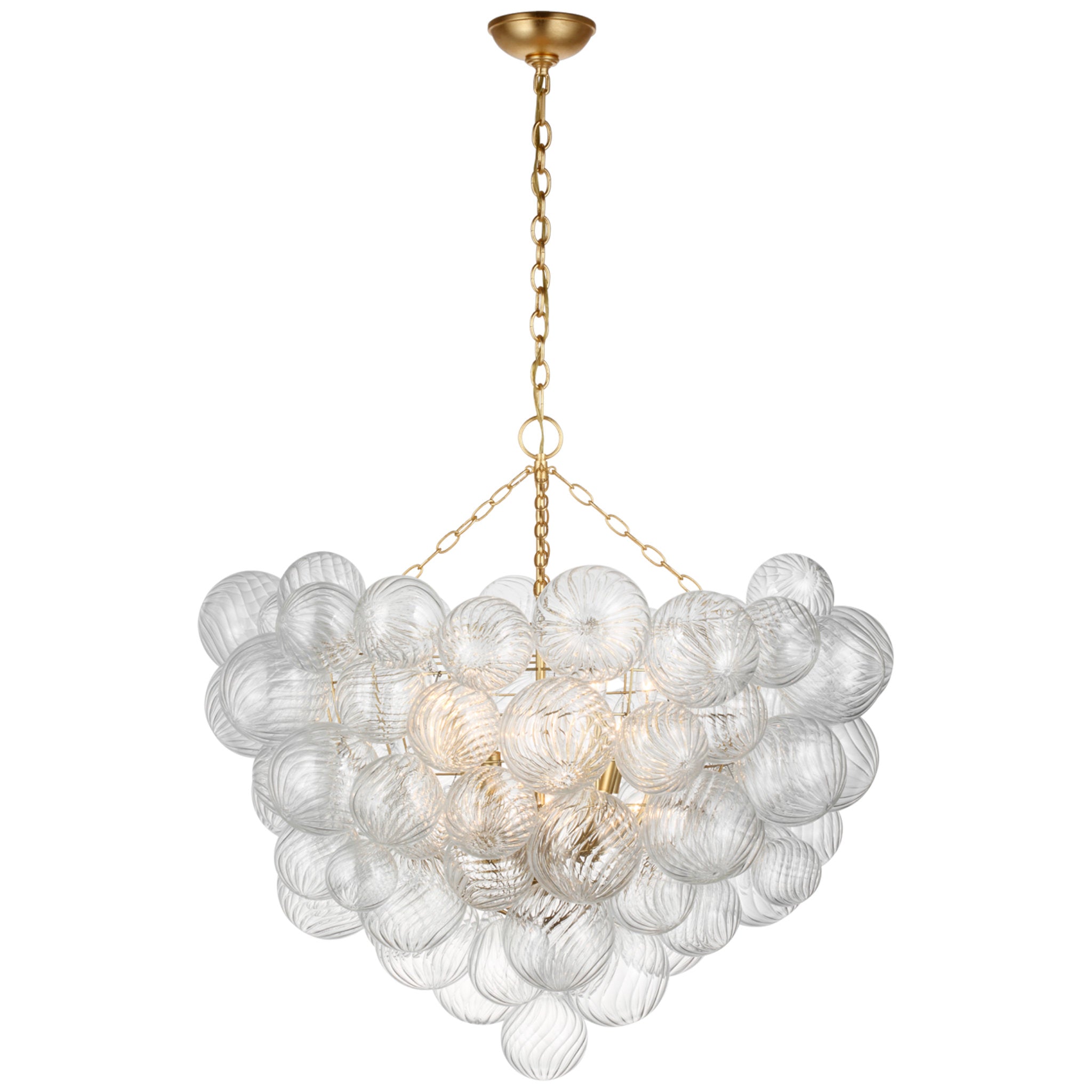 Julie Neill Talia Grande Chandelier in Gild with Clear Swirled Glass Ceiling Light W37.75" x H35.5"