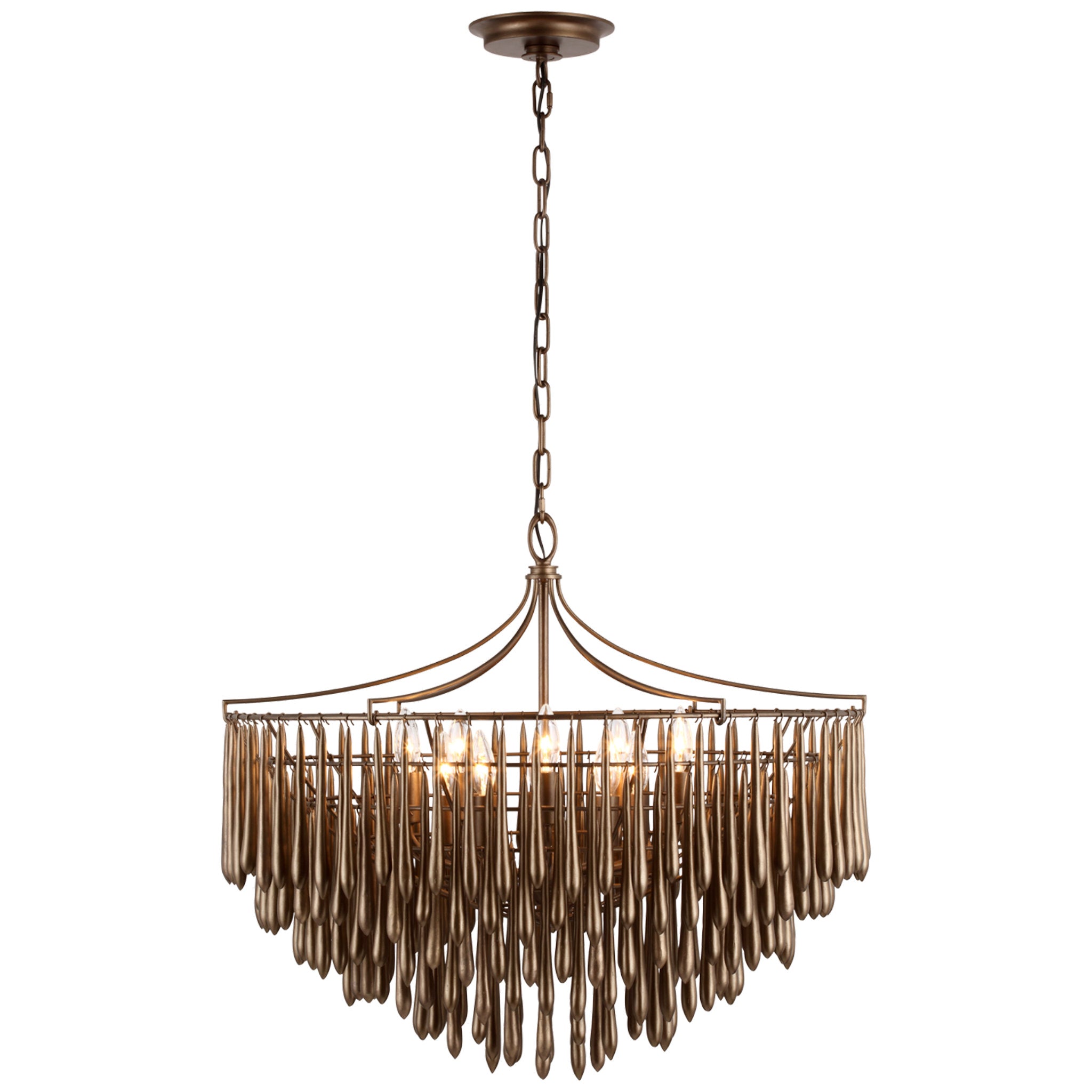 Julie Neill Vacarro Medium Chandelier in Antique Bronze Leaf Ceiling Light W30.5" x H26.75"