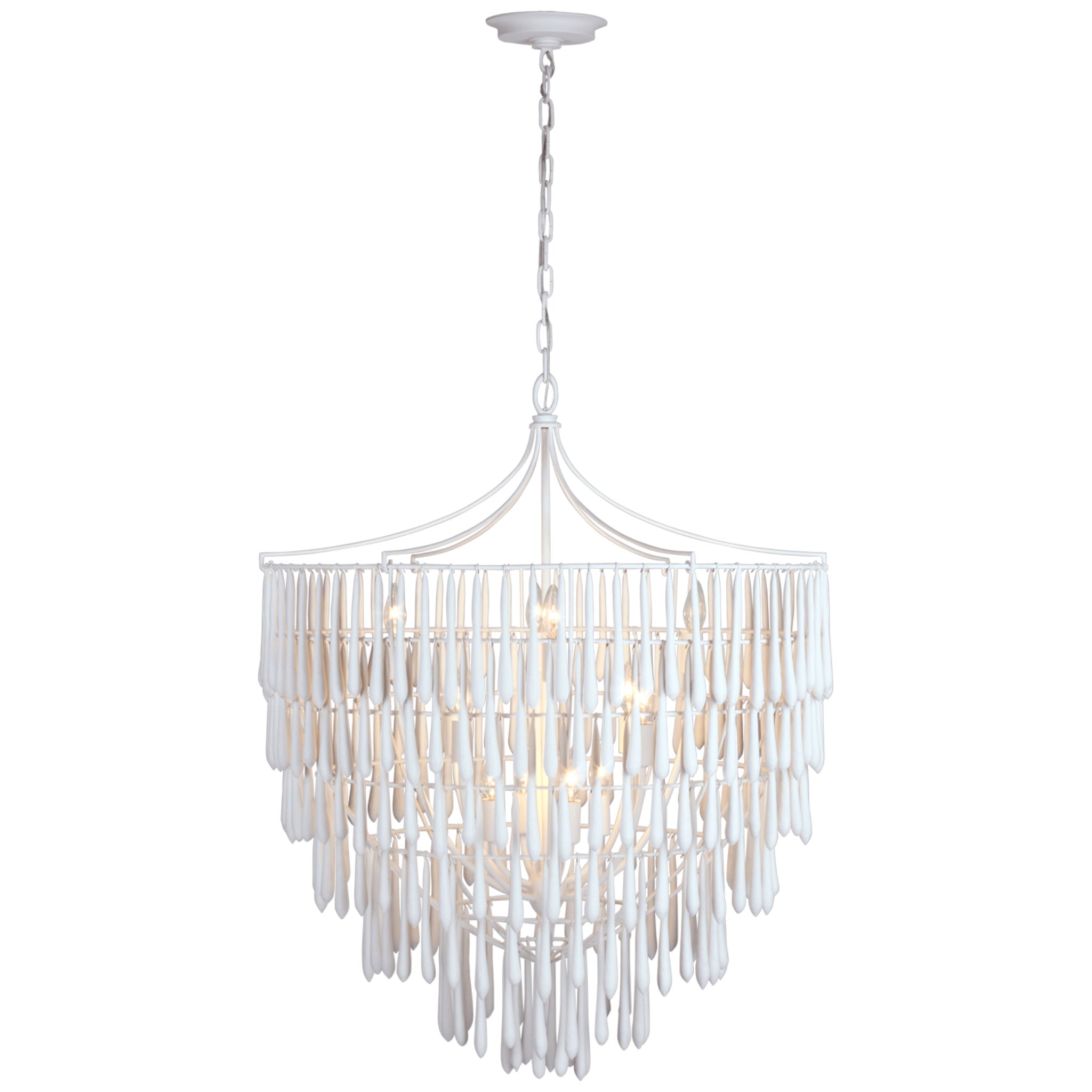 Julie Neill Vacarro Large Chandelier in Plaster White Ceiling Light W32.25" x H40.75"