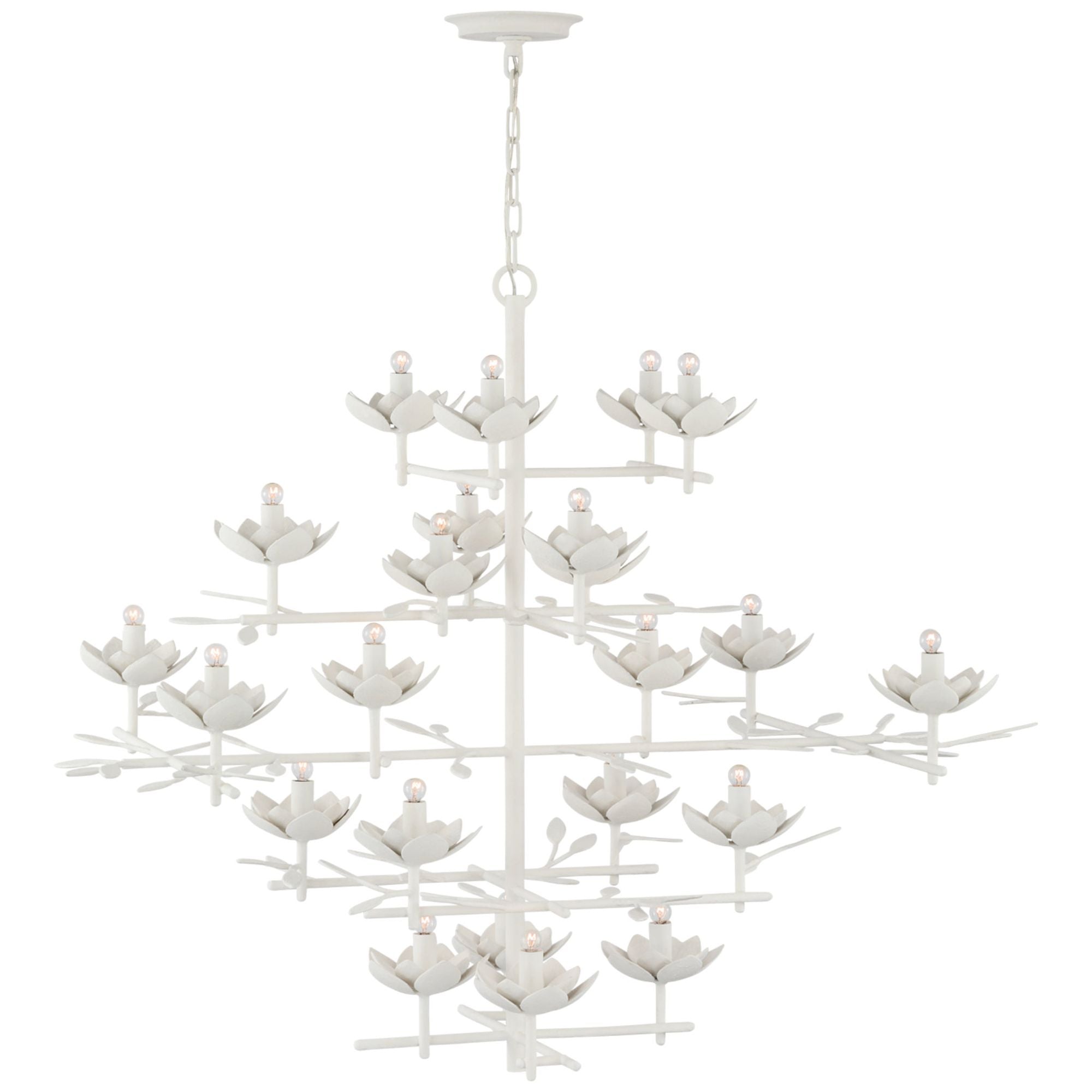 Julie Neill Clementine 48" Tiered Entry Chandelier in Plaster White Ceiling Light W48" x H42"