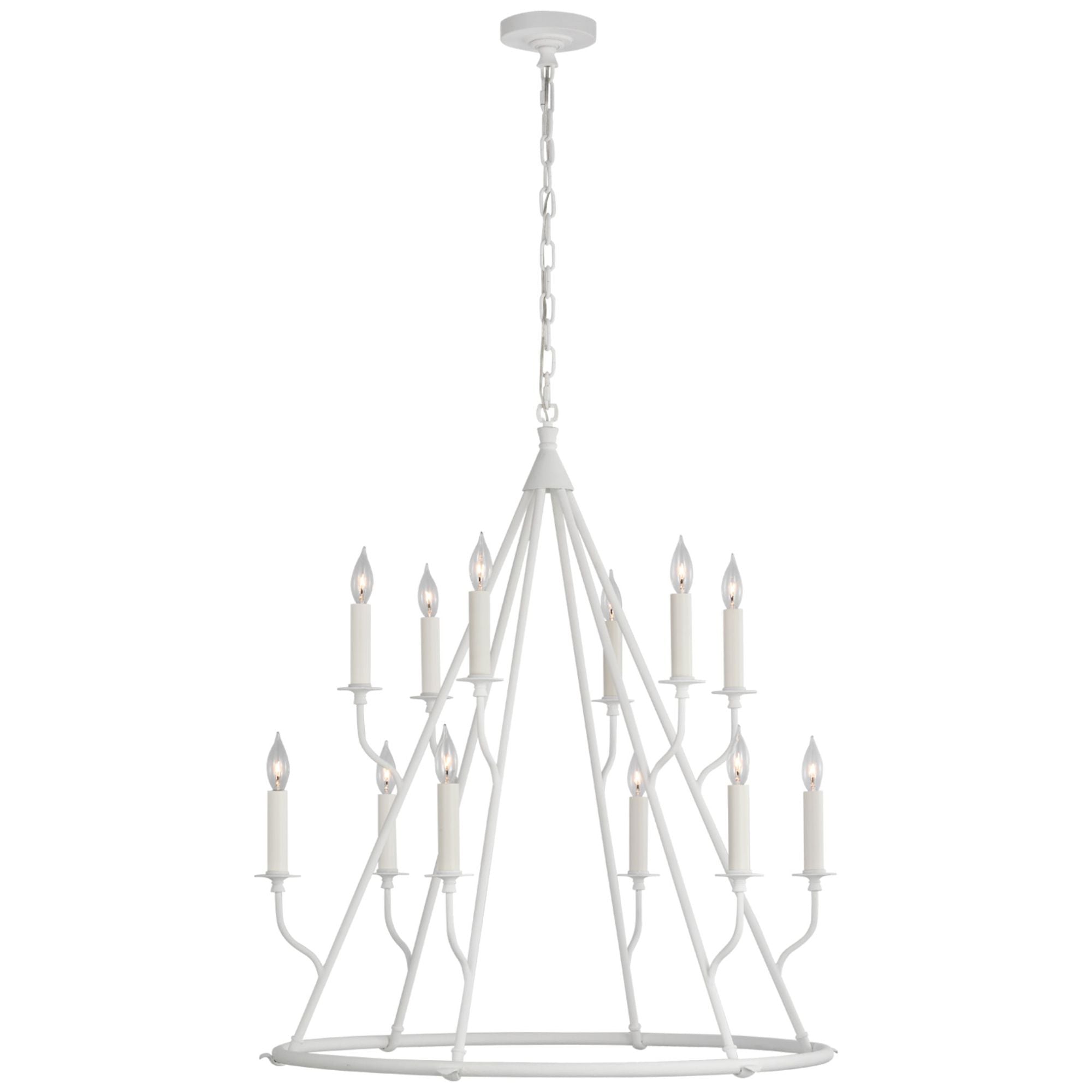 Julie Neill Lorio Large Chandelier in Plaster White Ceiling Light W33" x H37.25"