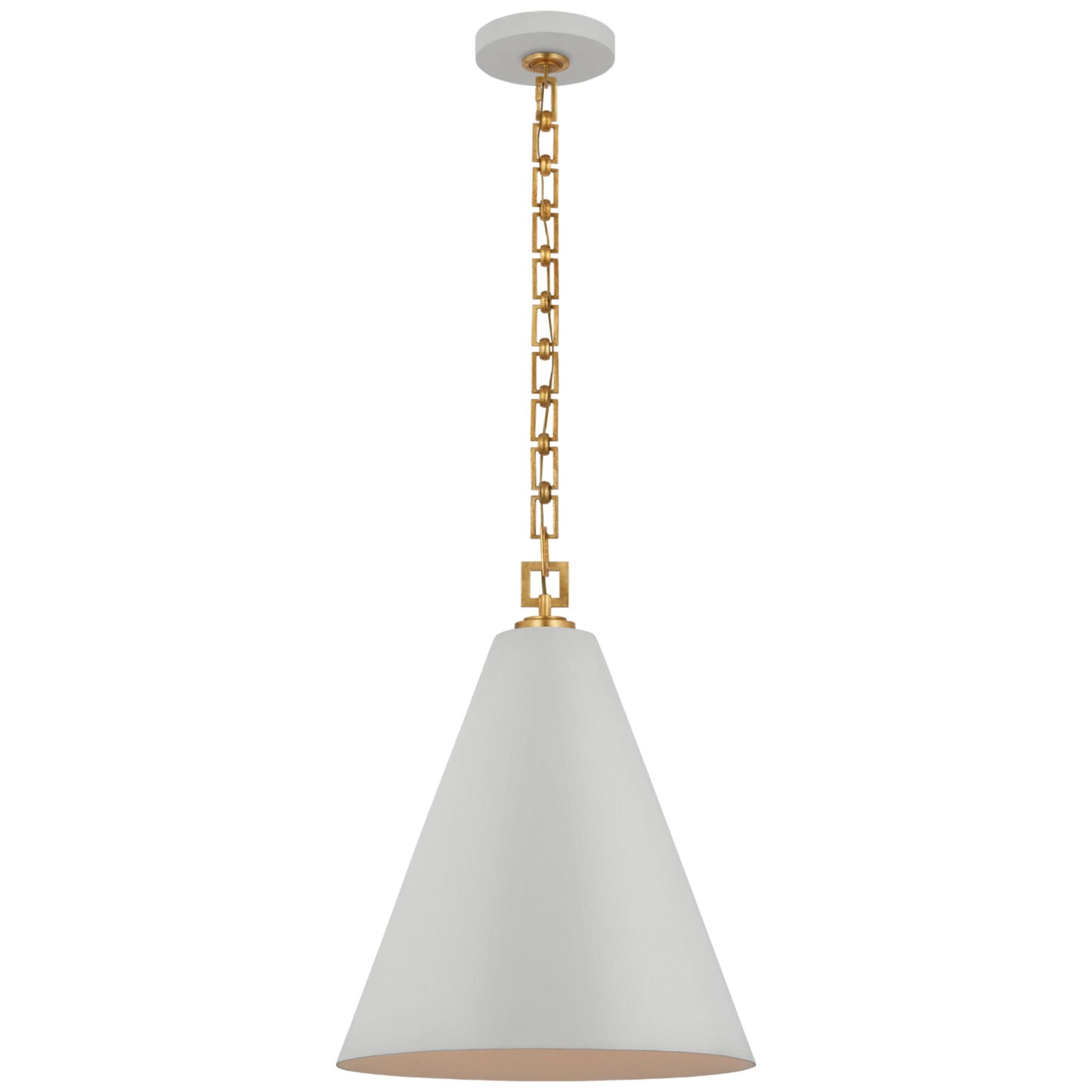 Julie Neill Theo 17" Pendant in Soft White and Gild Ceiling Light W17" x H21"