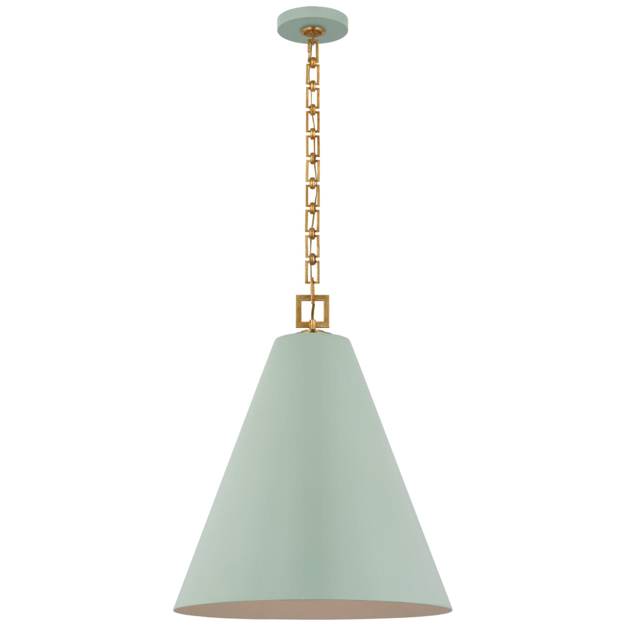 Julie Neill Theo 21" Pendant in Pale Blue and Gild Ceiling Light W22" x H26"