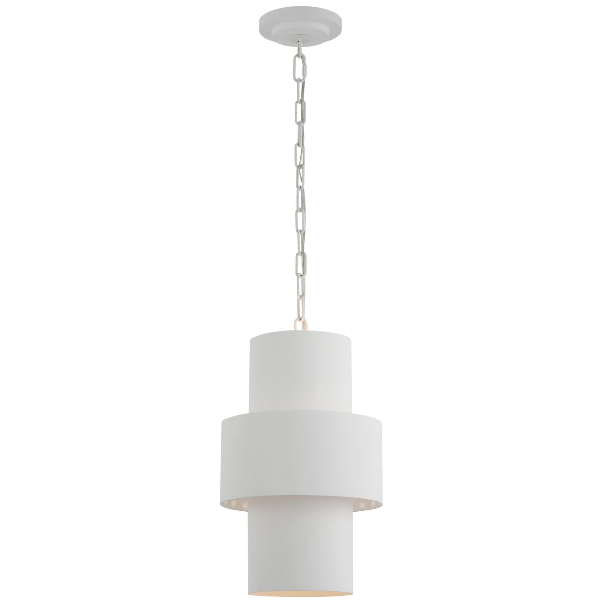 Julie Neill Chalmette 11" Layered Pendant in Plaster White Ceiling Light W11" x H17.5"