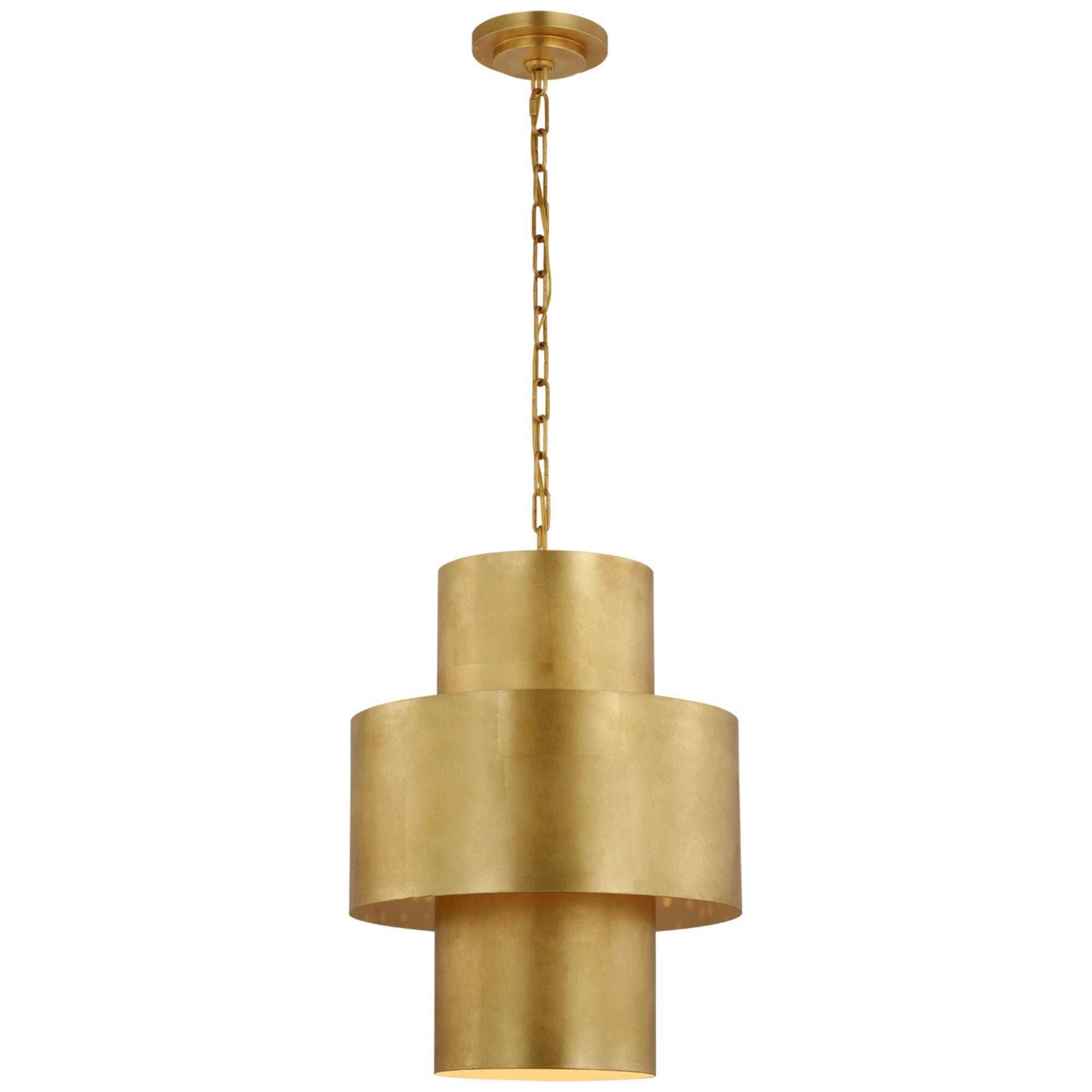 Julie Neill Chalmette 16" Layered Pendant in Gild Ceiling Light W16" x H21"