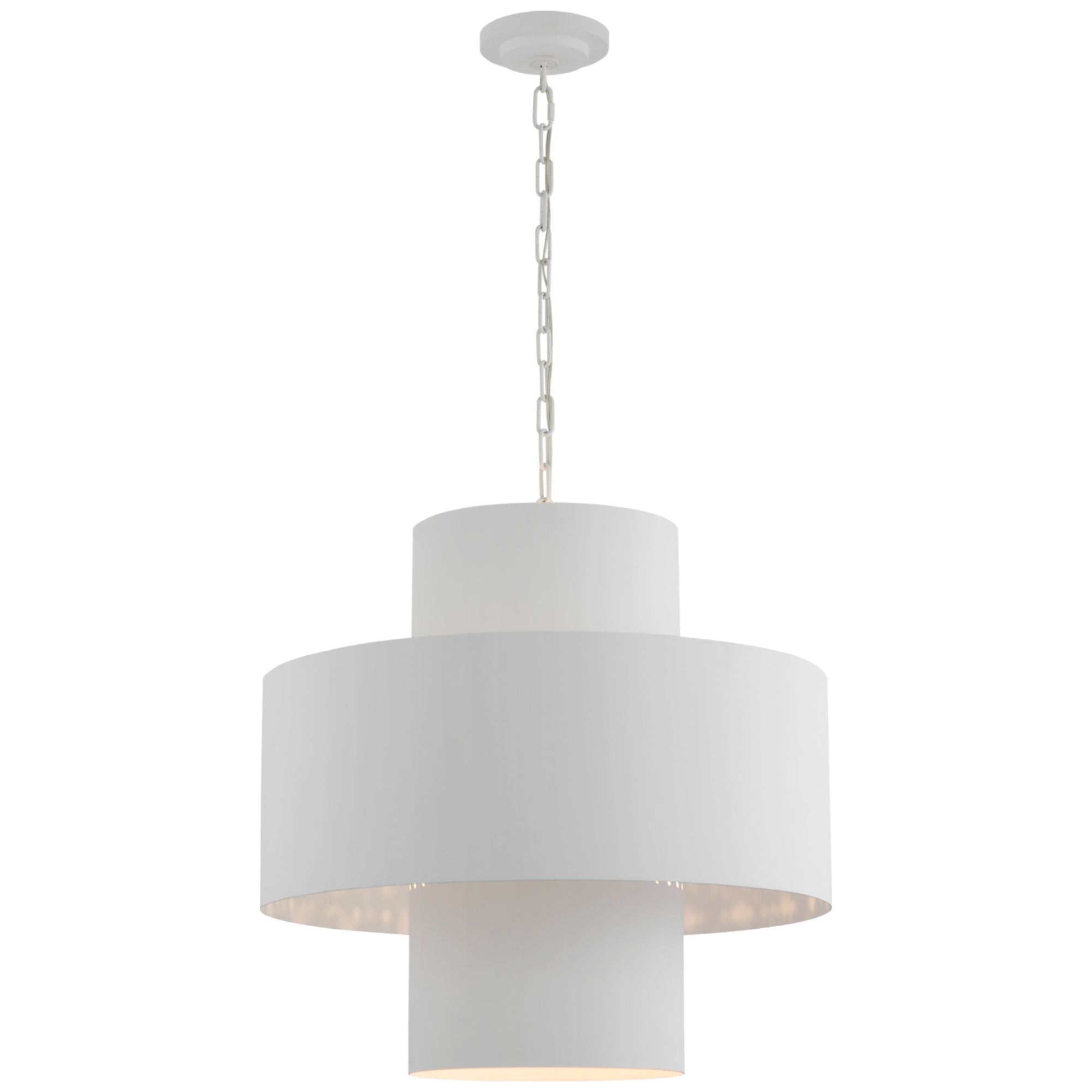 Julie Neill Chalmette 25" Layered Pendant in Plaster White Ceiling Light W25" x H24"