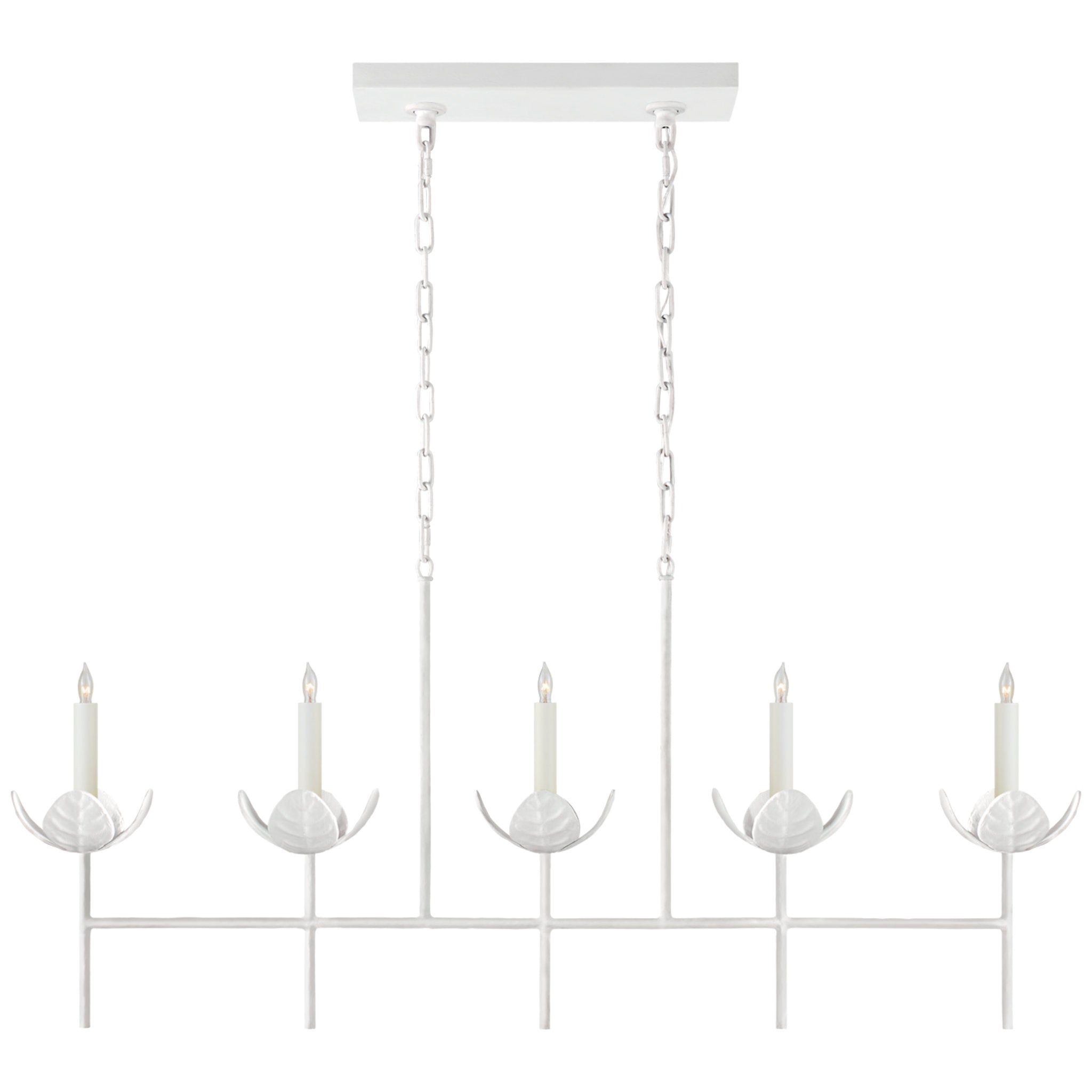 Julie Neill Illana Large Linear Chandelier in Plaster White Ceiling Light W50.5" x 7" x H22.75"