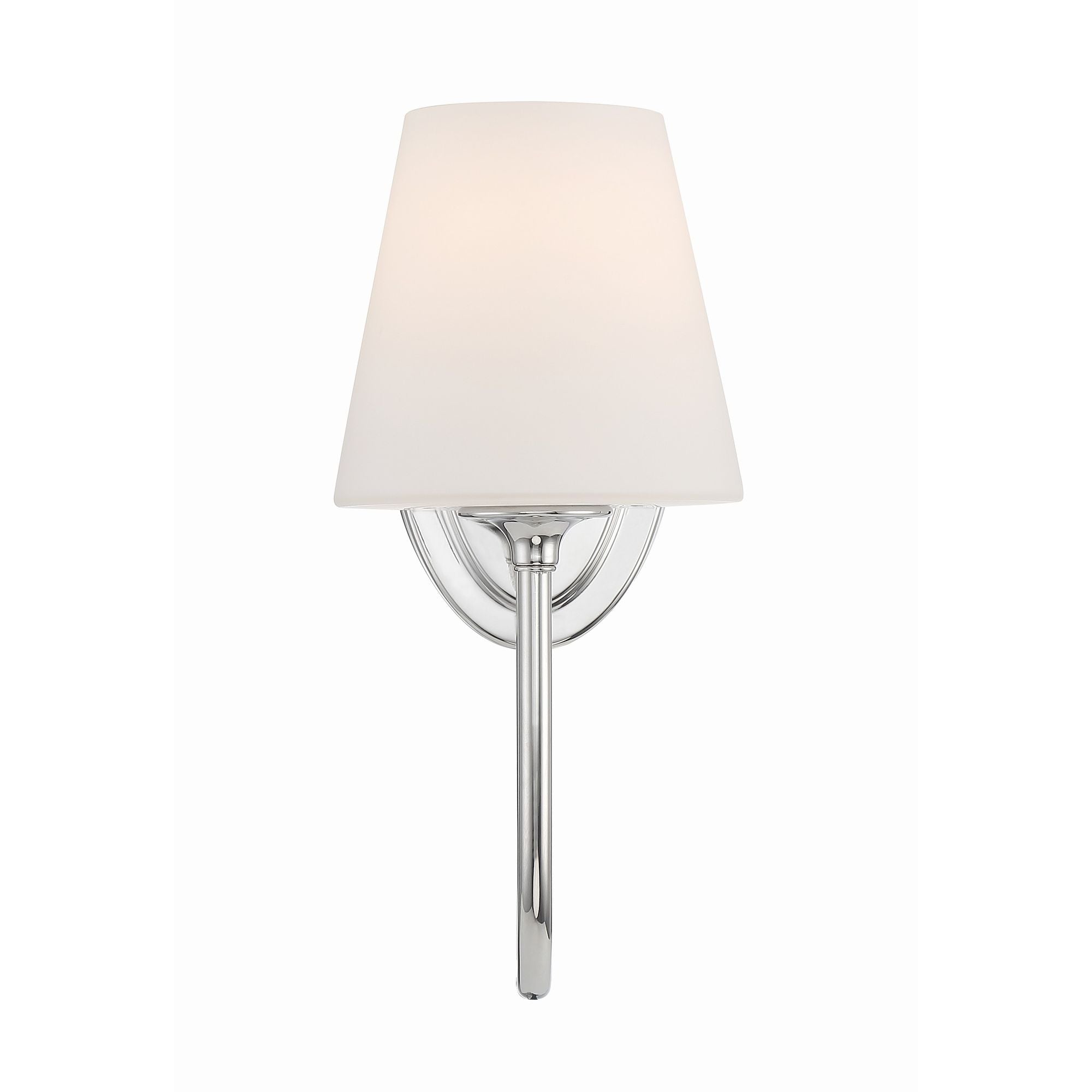Juno 1 Light Polished Nickel Sconce Glass Shade 6"W x 13"H x 10.25"D
