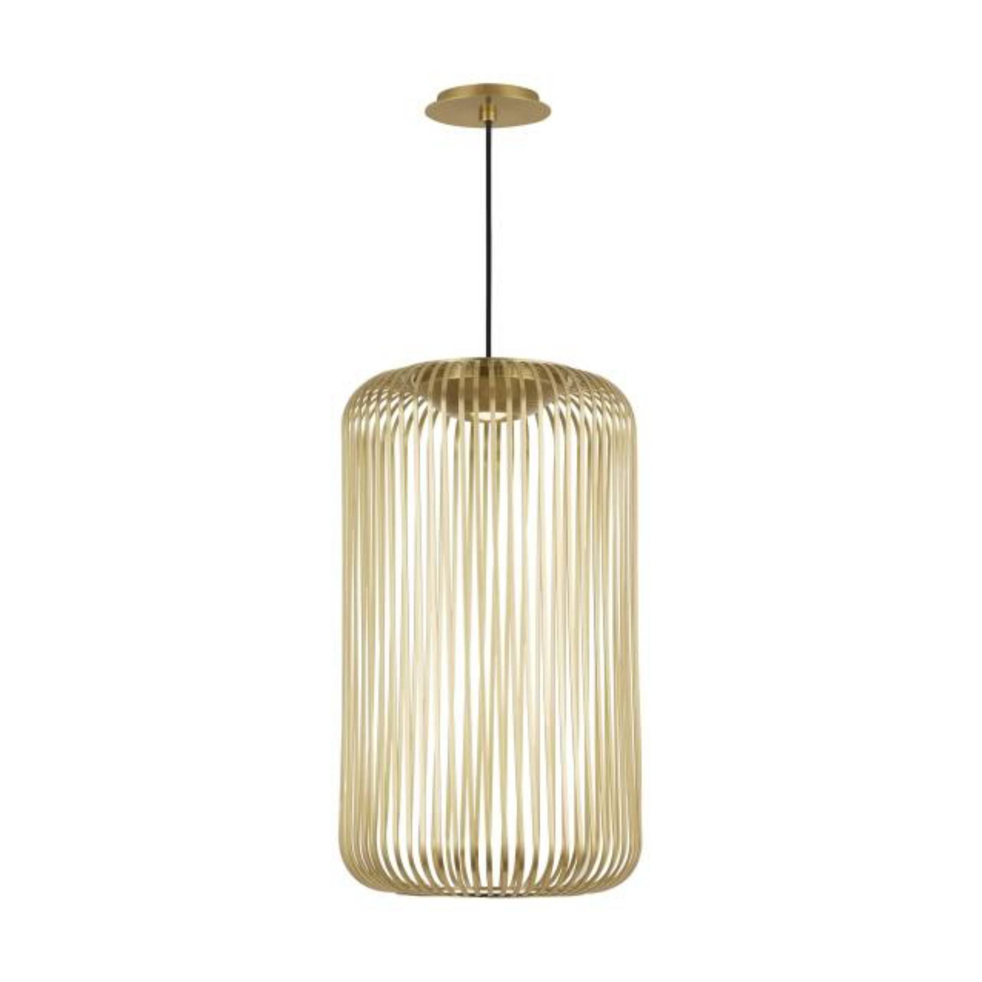 Kai 1 Pendant Line-Voltage Pendants/Suspension 1-Light LED 3000K Plated Brass by Sean Lavin