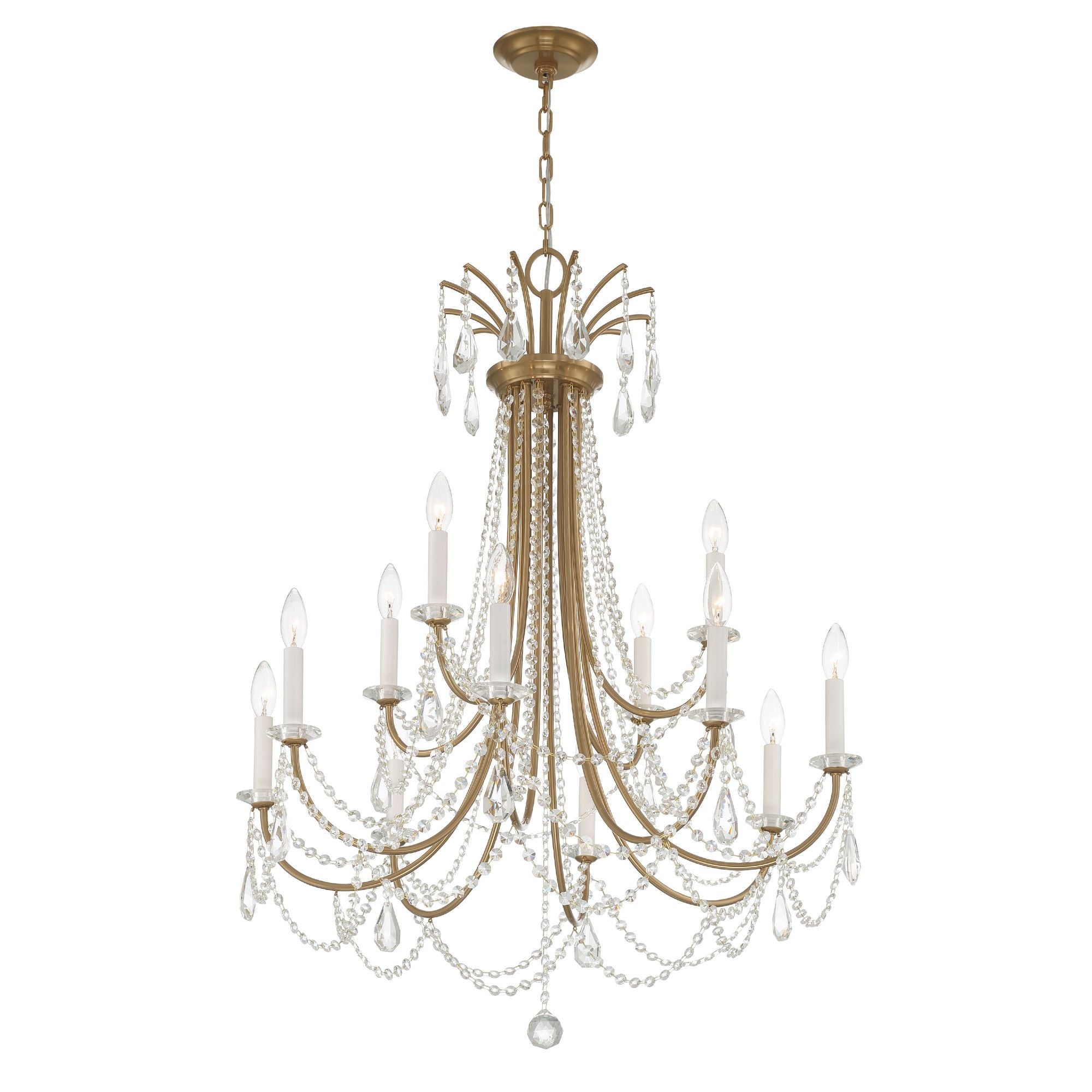 Karrington 30'' Aged Brass Chandelier Gold 30"W x 40"H x 30"D