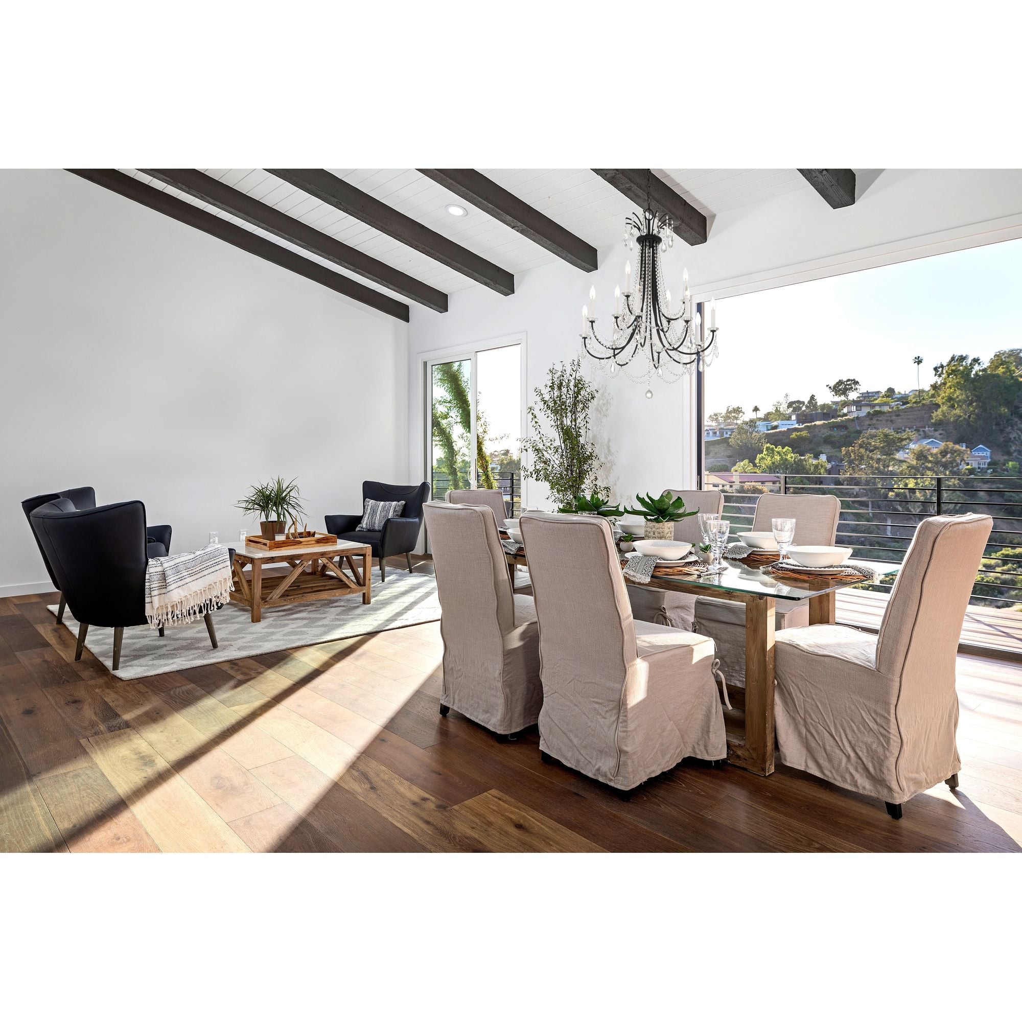 Karrington 12 Light Matte Black Chandelier Hand Cut Crystal 30"W x 40"H x 30"D