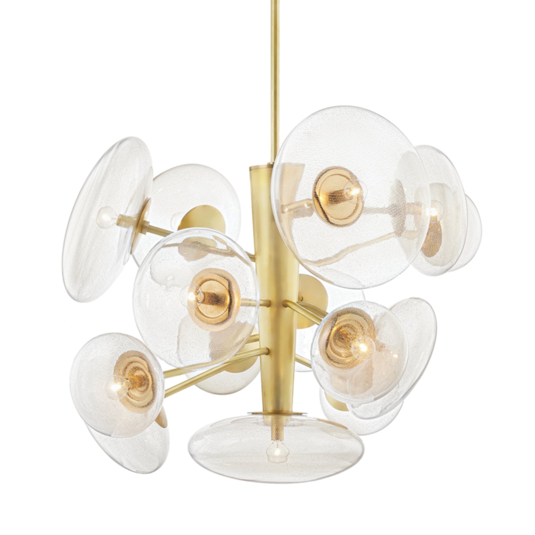 Opera 14-Light Chandelier in Aged Brass by Kelly Behun 55L x 55W x 33H