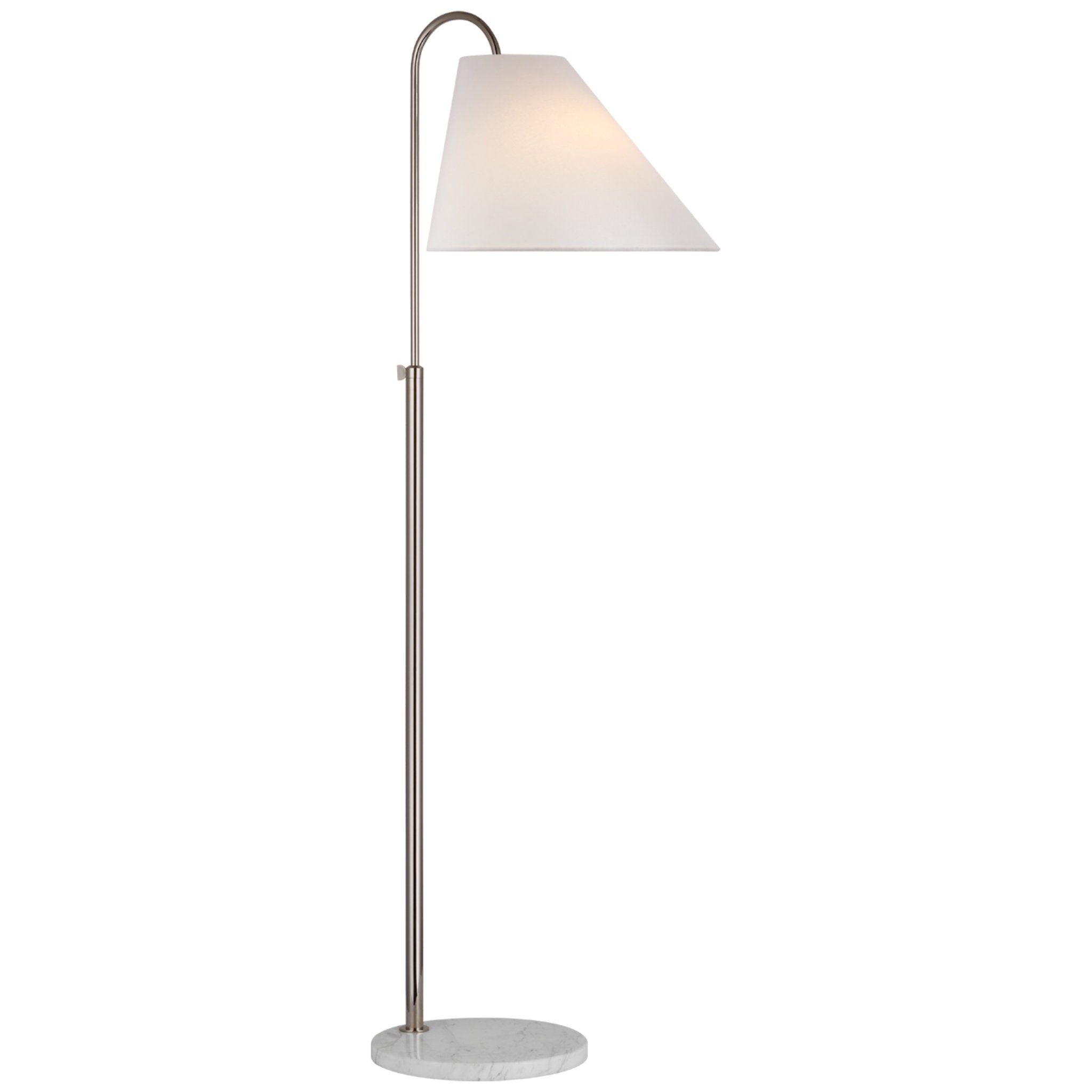 kate spade new york Kinsley Medium Floor Lamp in Polished Nickel with Linen Shade W15.75" x H54.5" - 70.5"