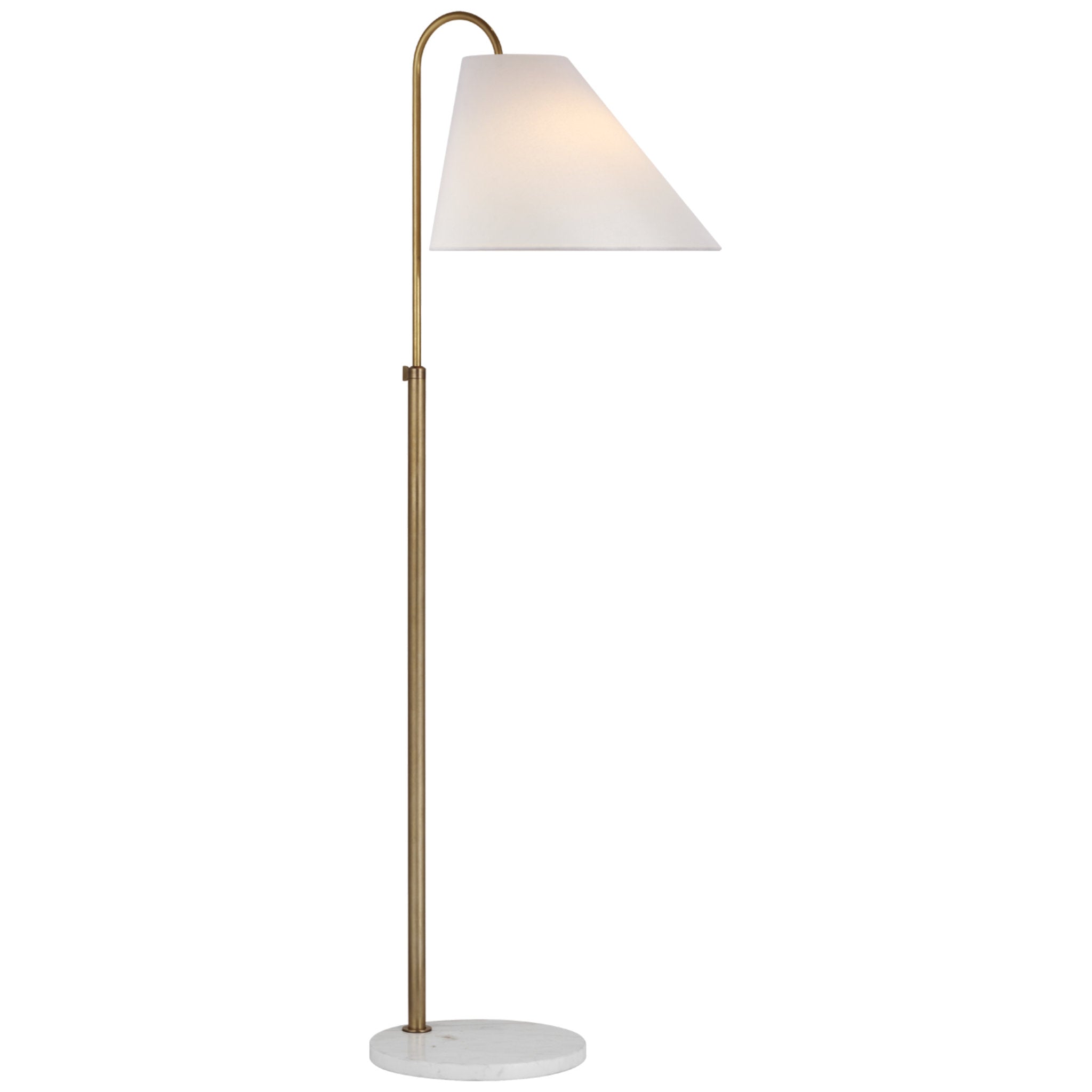 kate spade new york Kinsley Medium Floor Lamp in Soft Brass with Linen Shade W15.75" x H54.5" - 70.5"