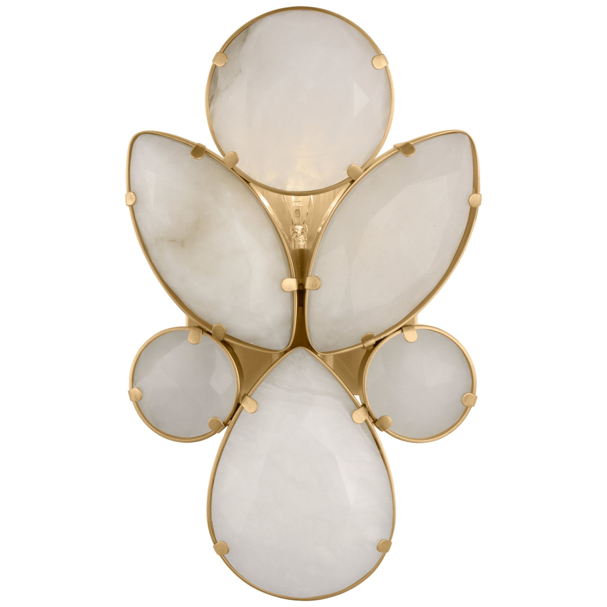 kate spade new york Lloyd Small Jeweled Sconce in Soft Brass with Alabaster Wall Light W6" x H10"