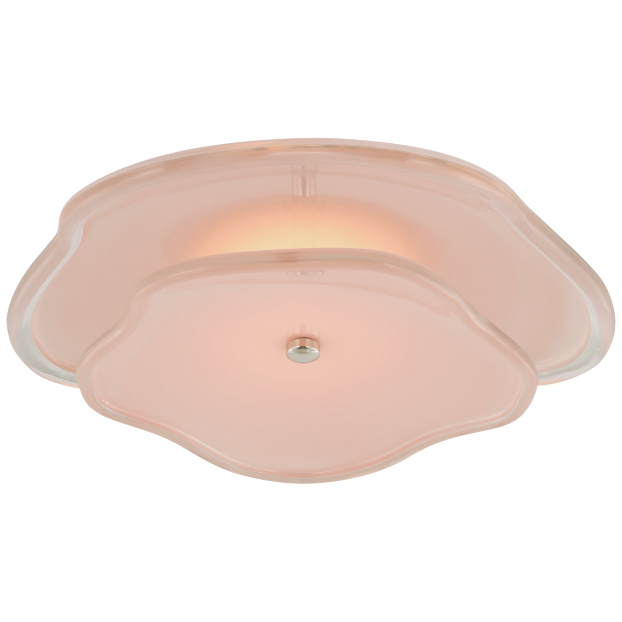 kate spade new york Leighton 14" Layered Flush Mount in Polished Nickel with Blush Tinted Glass Ceiling Light W14" x H4.75"