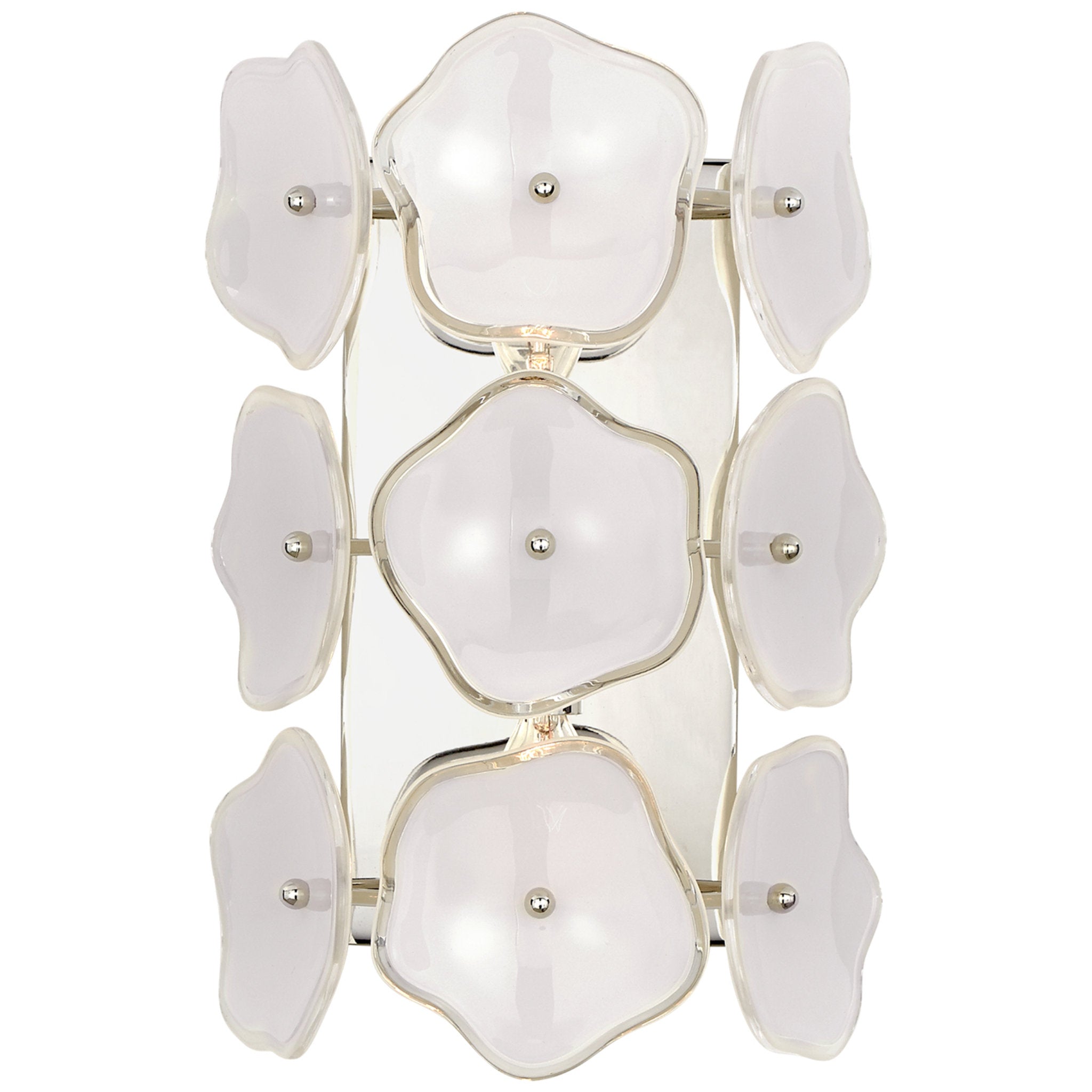 kate spade new york Leighton Small Sconce in Polished Nickel with Cream Tinted Glass Wall Light W7.75" x H11.5"