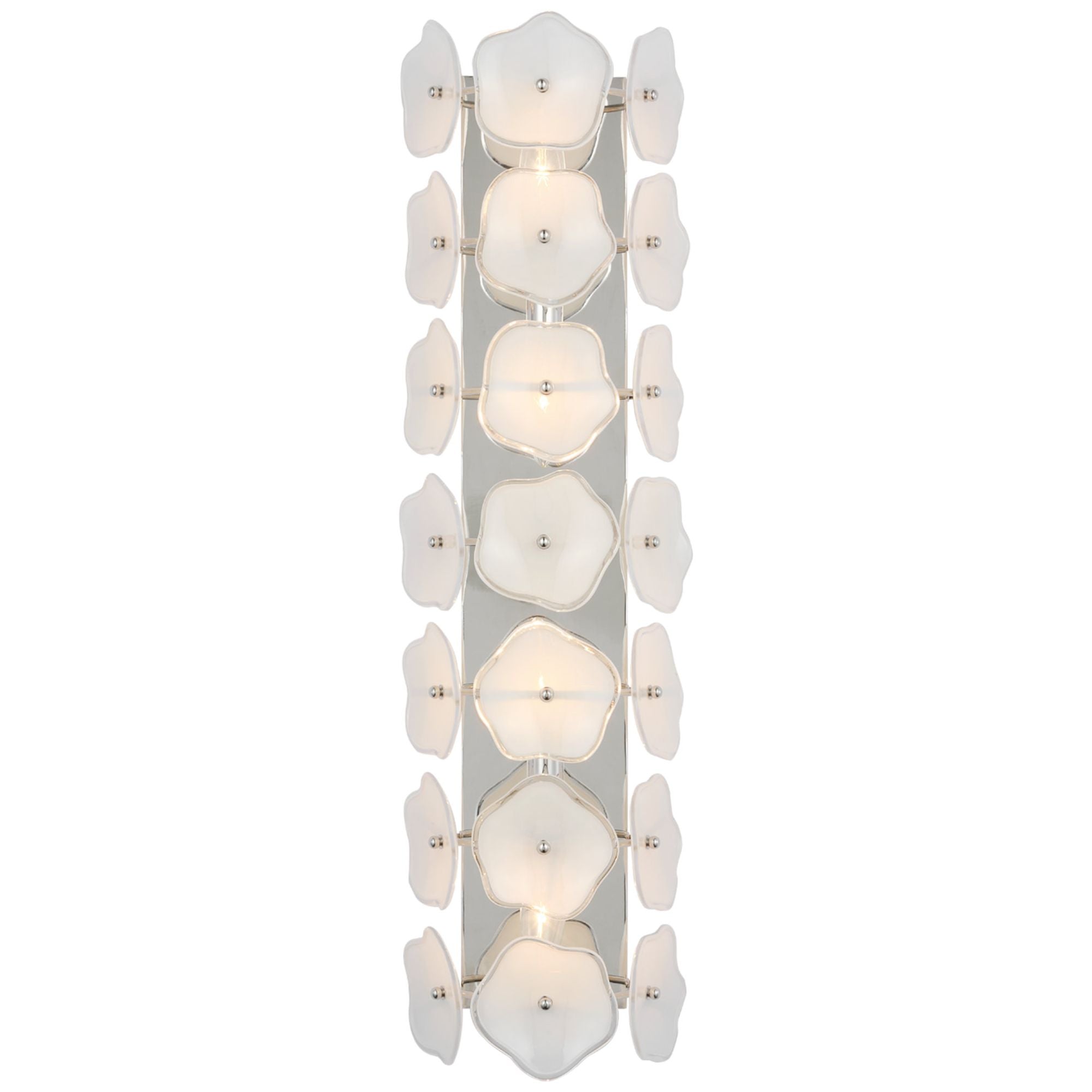 kate spade new york Leighton 28" Sconce in Polished Nickel with Cream Tinted Glass Wall Light W7.75" x H28"