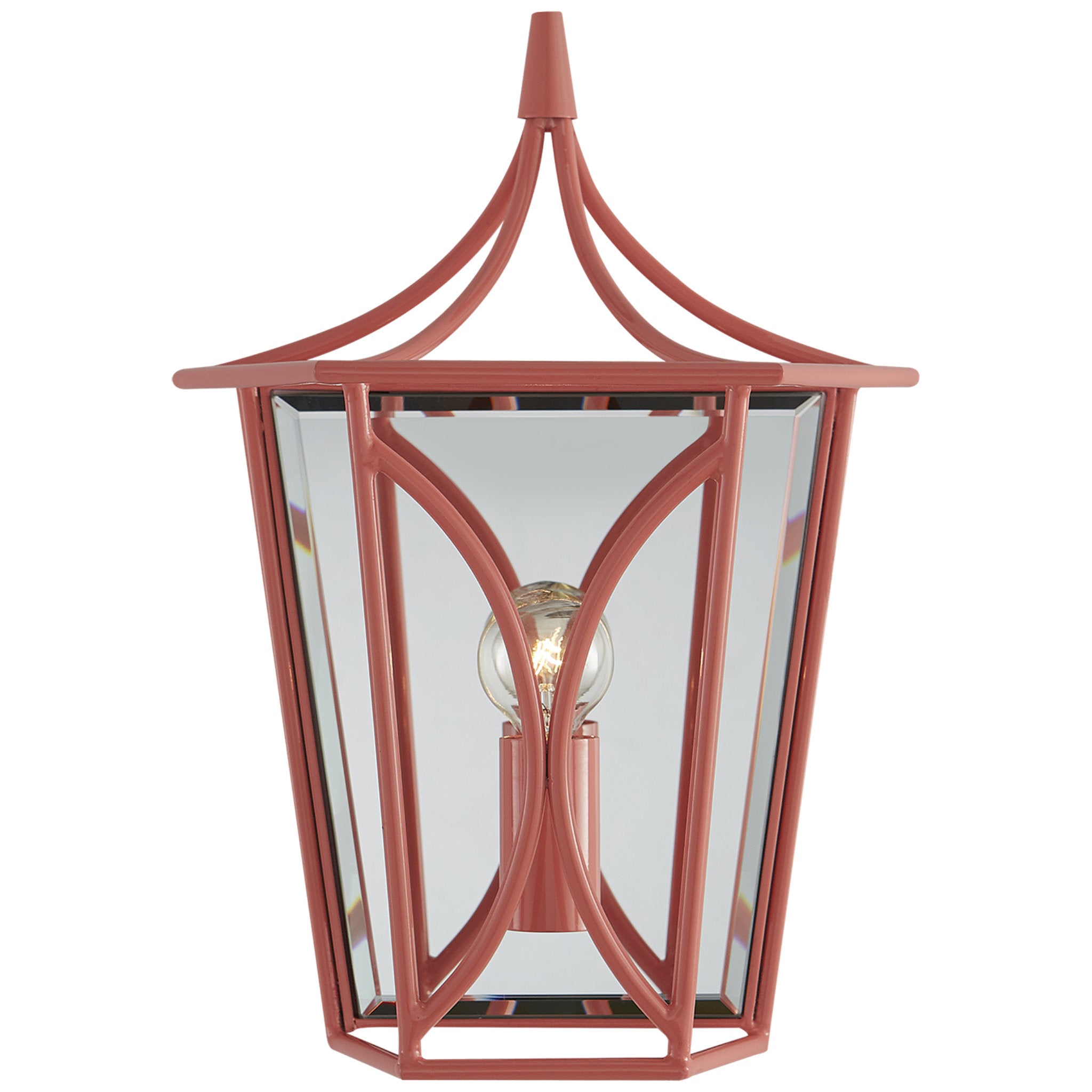 kate spade new york Cavanagh Mini Lantern Sconce in Coral Wall Light W8.5" x H12"