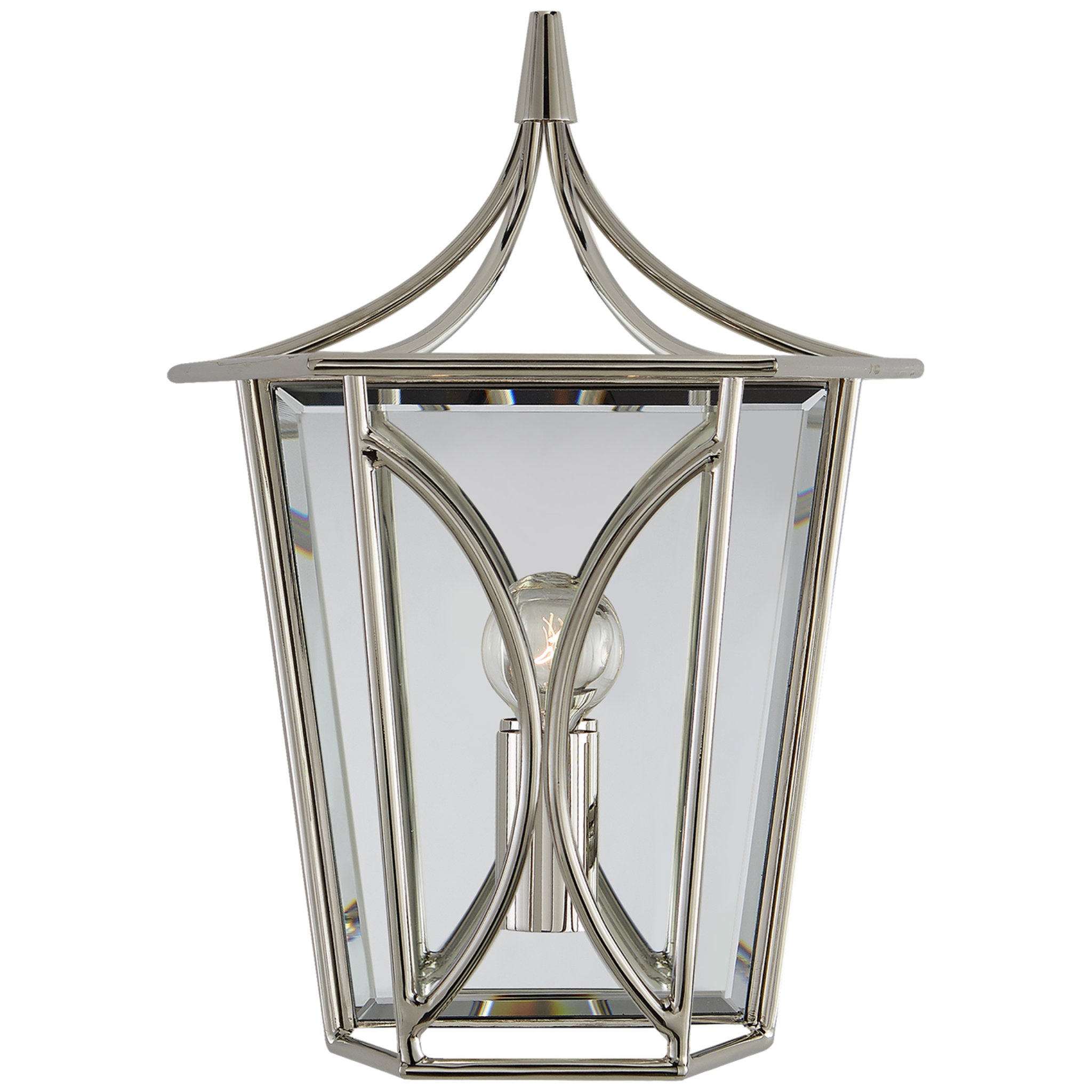 kate spade new york Cavanagh Mini Lantern Sconce in Polished Nickel Wall Light W8.5" x H12"