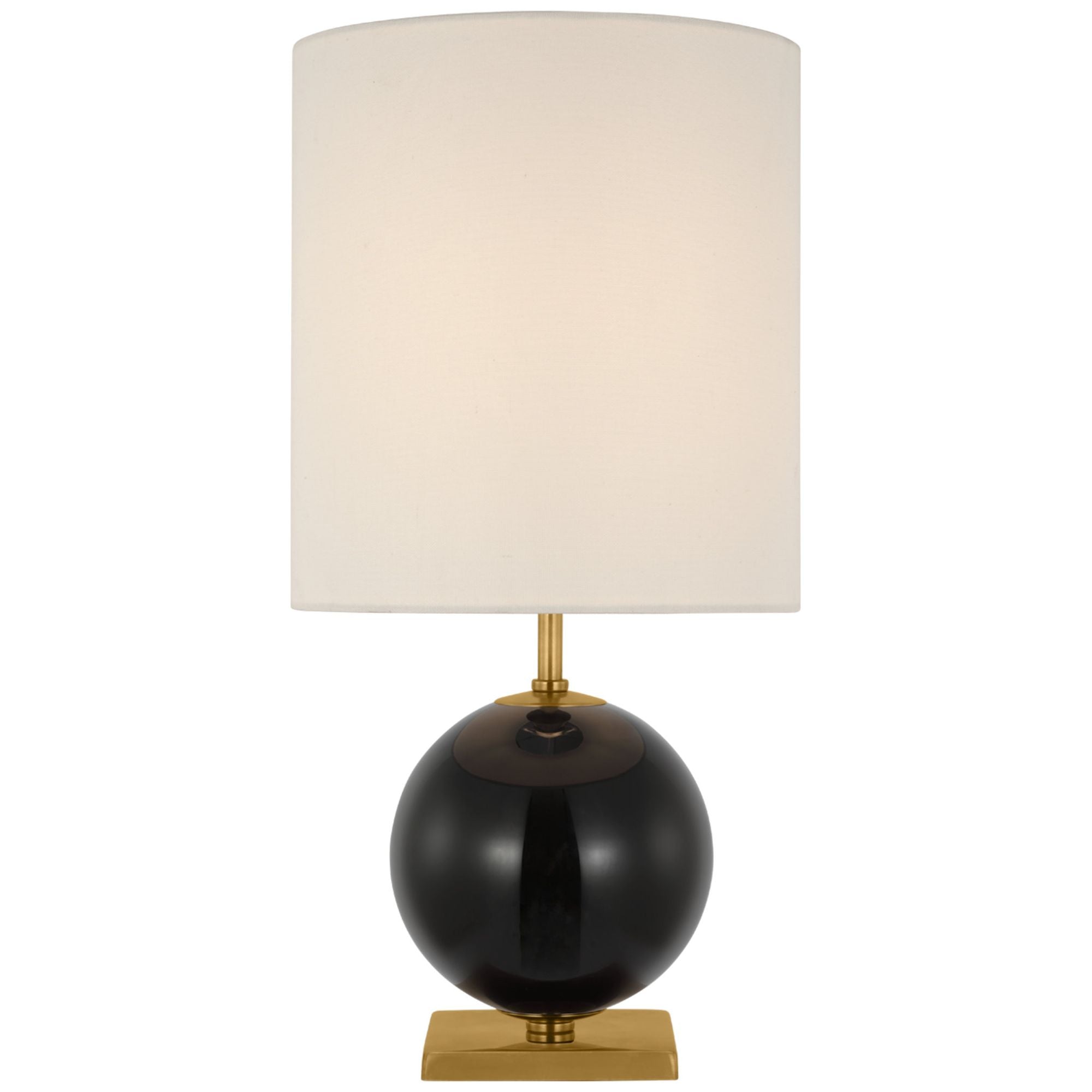 kate spade new york Elsie Small Table Lamp in Black Painted Glass with Linen Shade W10" x H20.5"